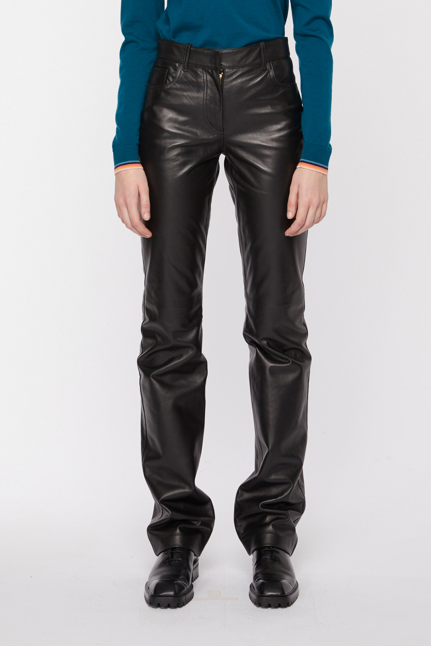 WOMENS LEATHER TROUSER BLACK 1
