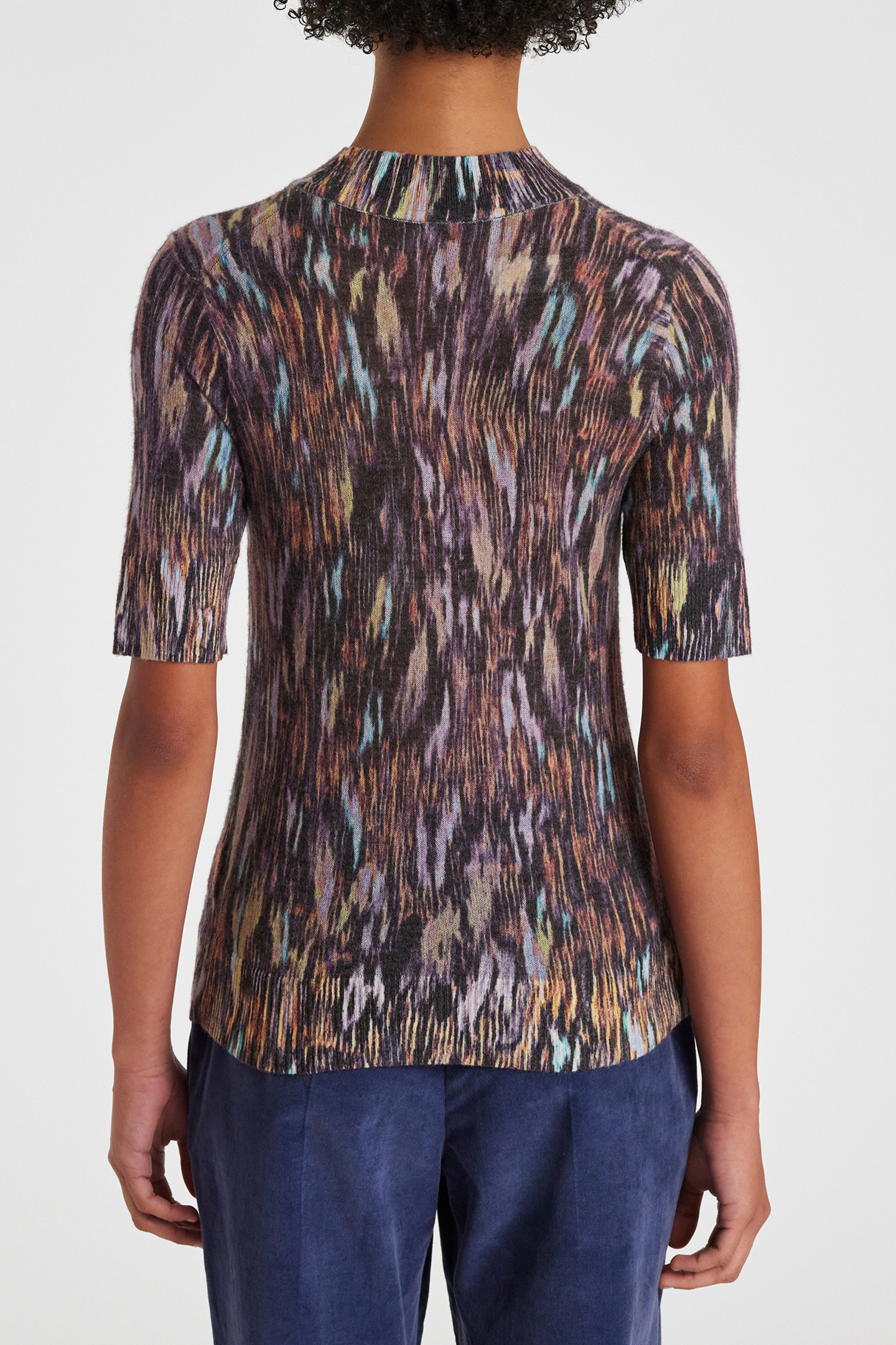 KNITTED SHORT SLEEVE TOP BLACK 2