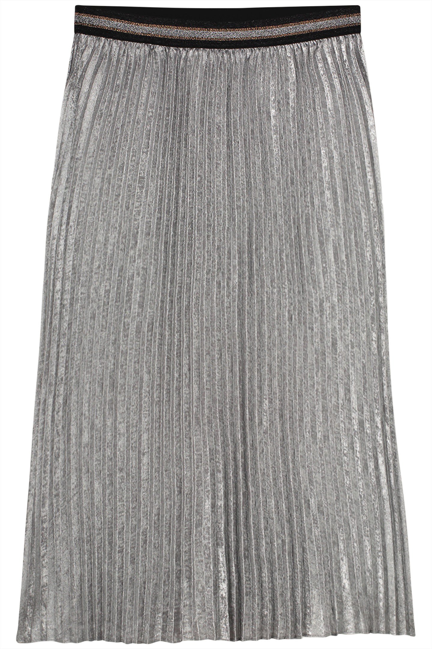 PLEATED SKIRT LAMEE METALLIC GREYS 3