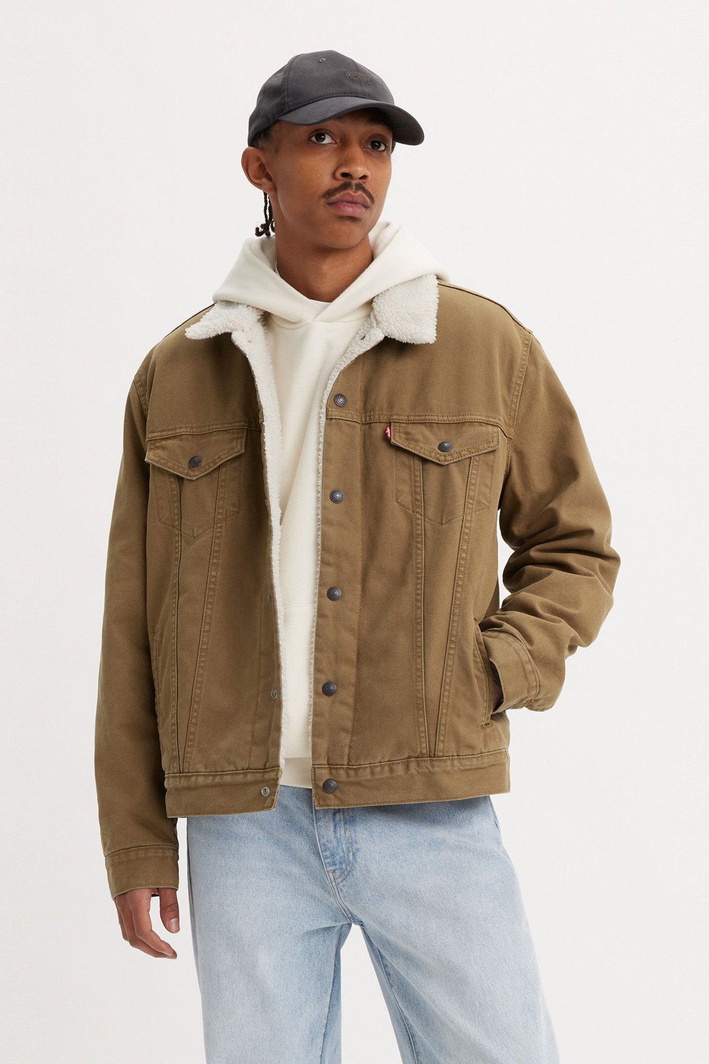 TYPE 3 SHERPA TRUCKER WASHED COUGAR CANVAS by Levi's