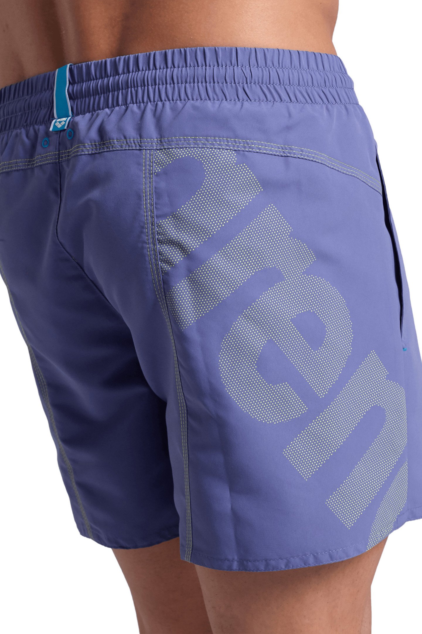 MEN'S ARENA PRO_FILE BEACH SHORT LOGO PURPLE BLUE-SOFT GREEN 5