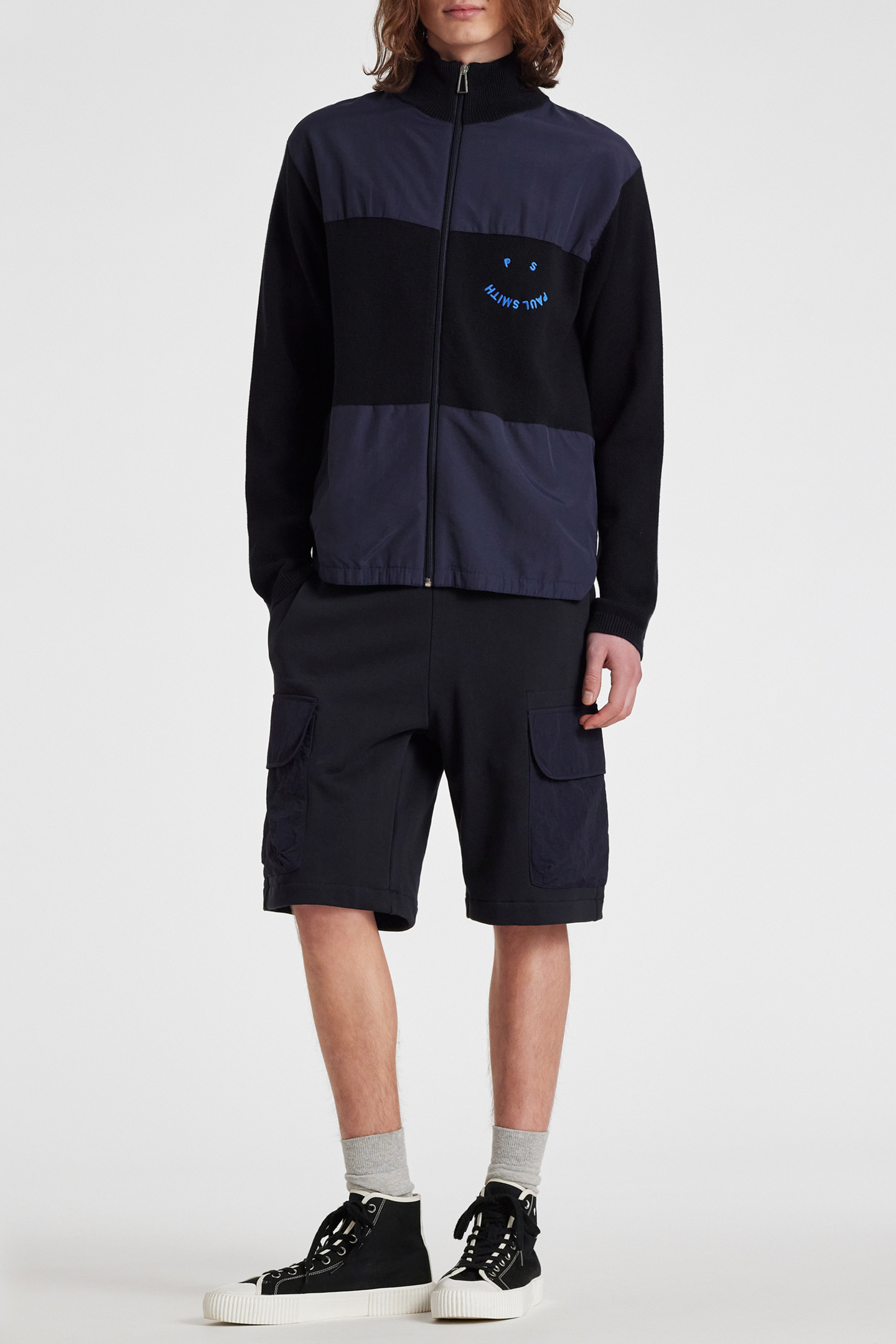 MENS CARDIGAN ZIP THRU HAPPY VERY DARK NAVY 3