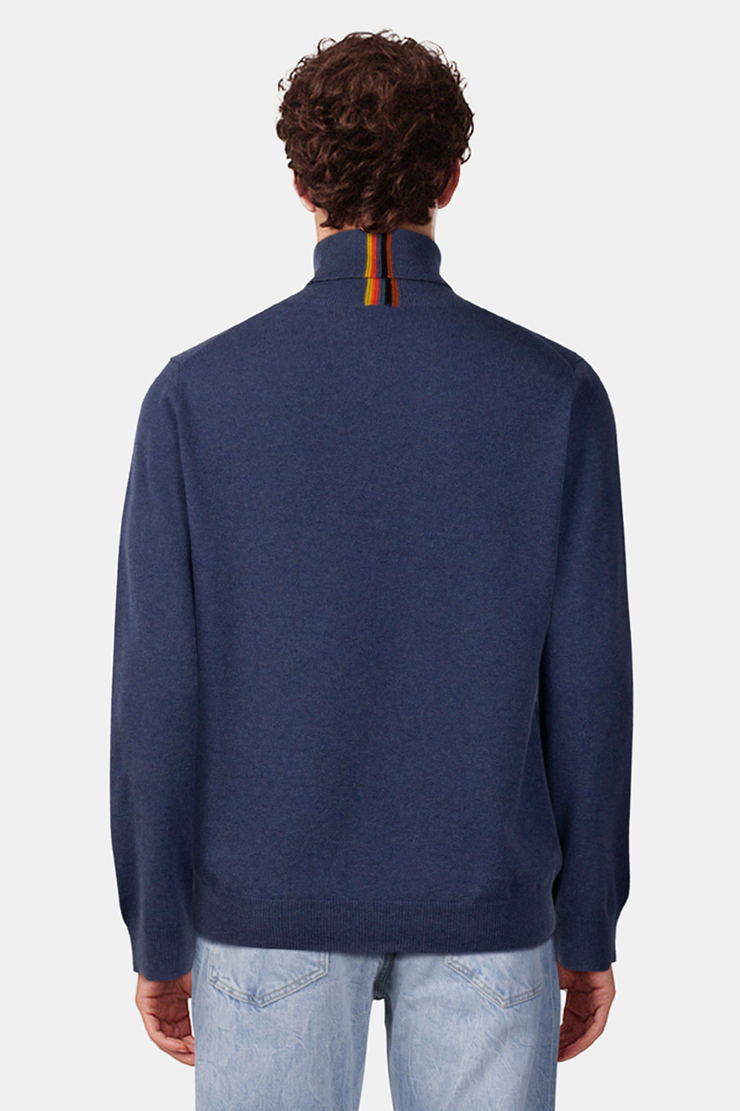 MENS SWEATER ROLL NECK INDIGO 2