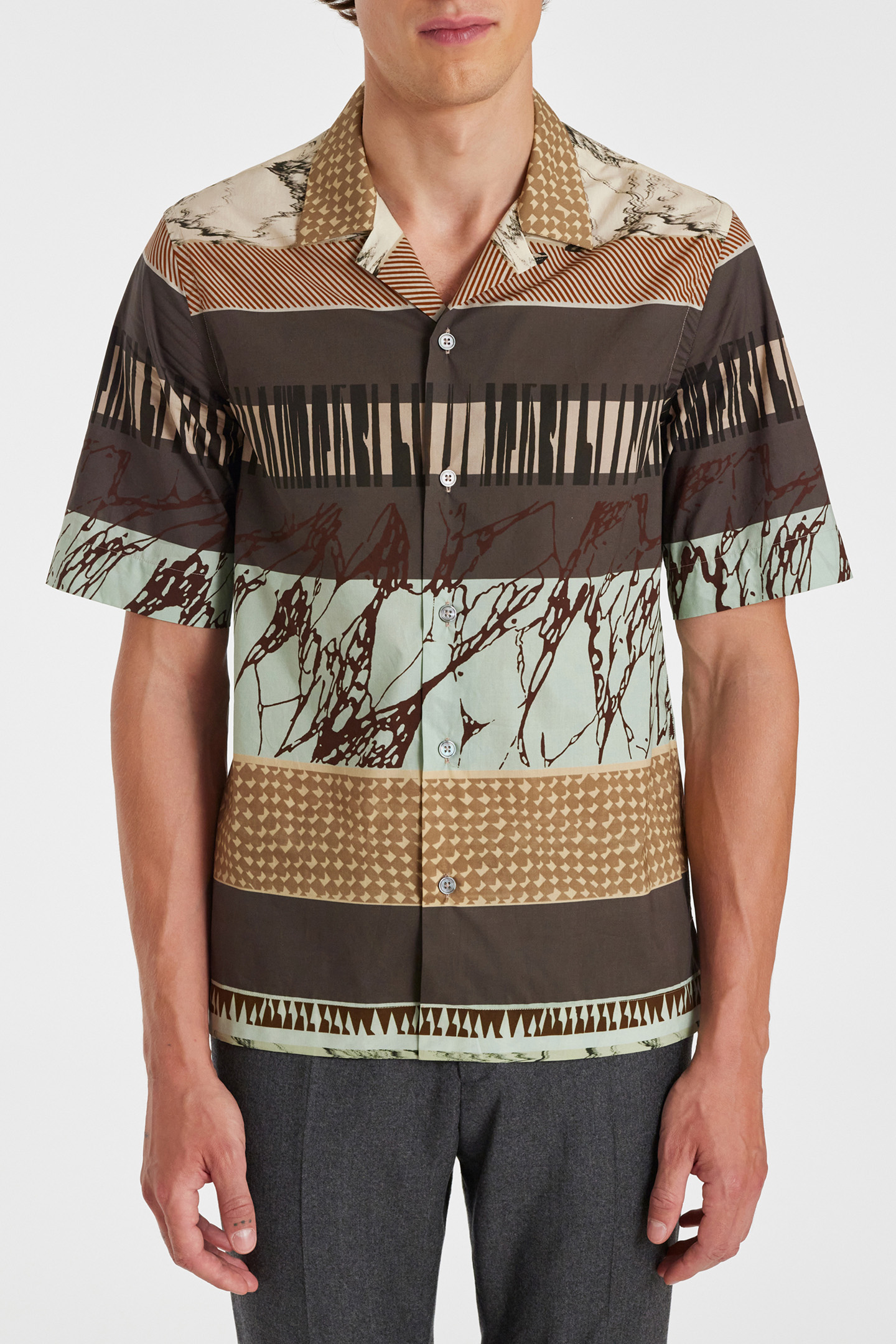 MENS S/S REGULAR FIT SHIRT OCHRE YELLOW 1