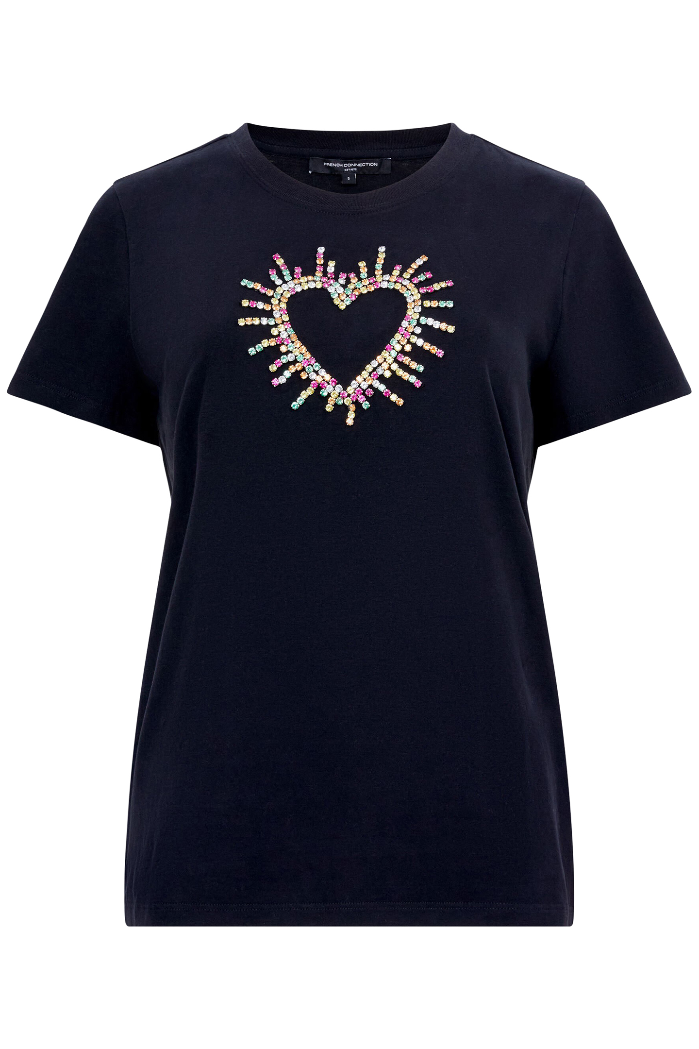 HEART EMBELLISHED S/S TEE BLACK 4