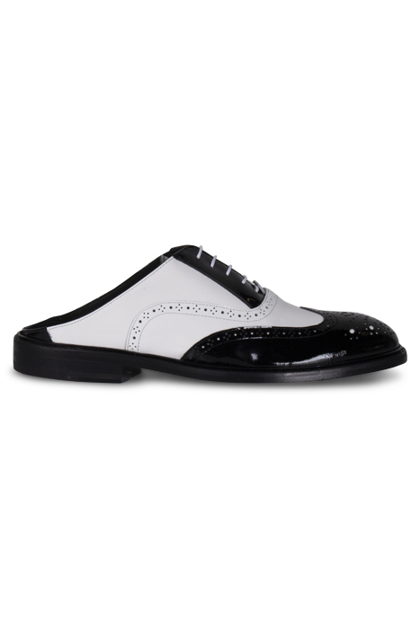 MOSCHINO BROGUE OPEN OXFORD SHOES BLACK 1