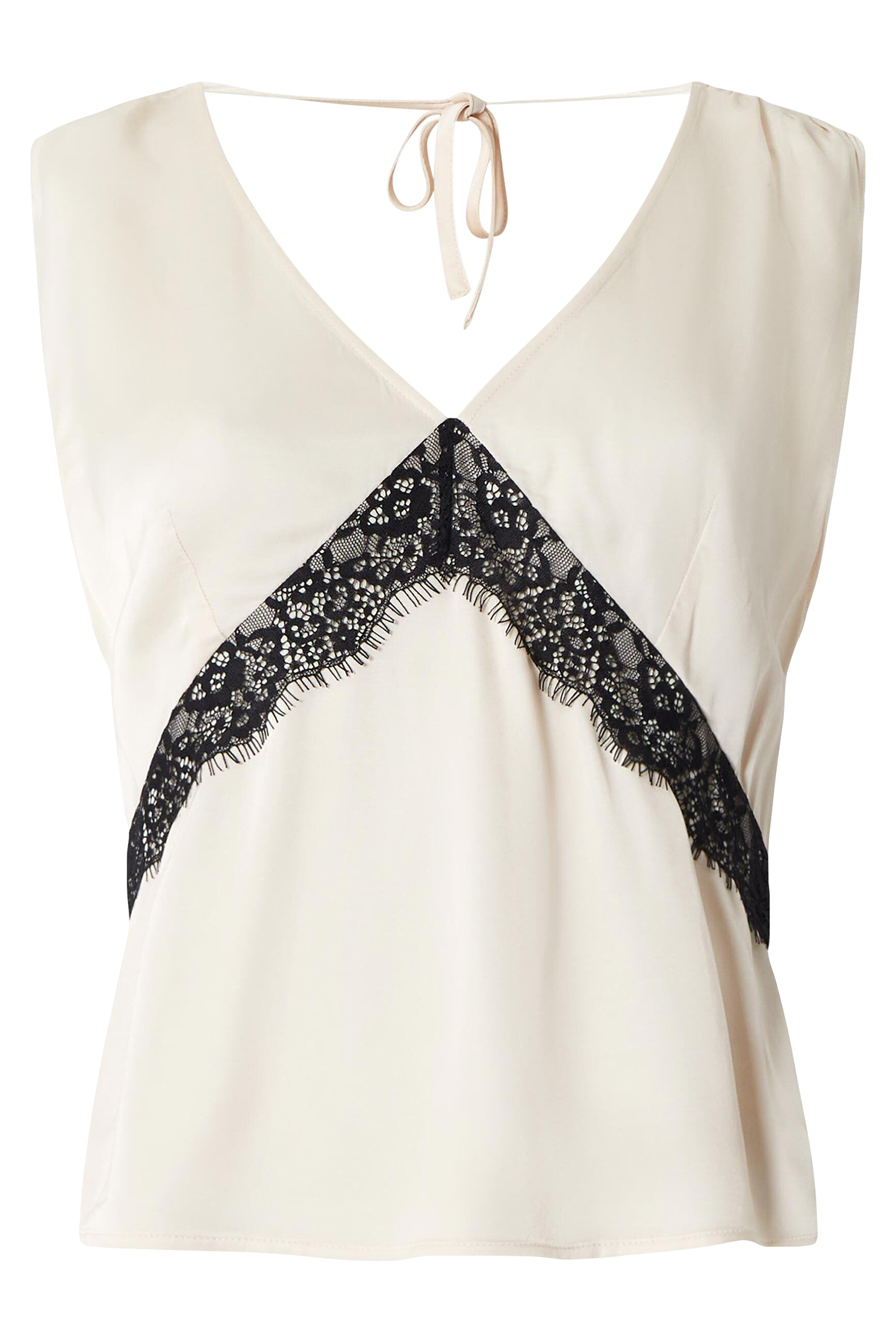 ENNIS SATIN LACE TOP CLASSIC CREAM/BLACKO 3