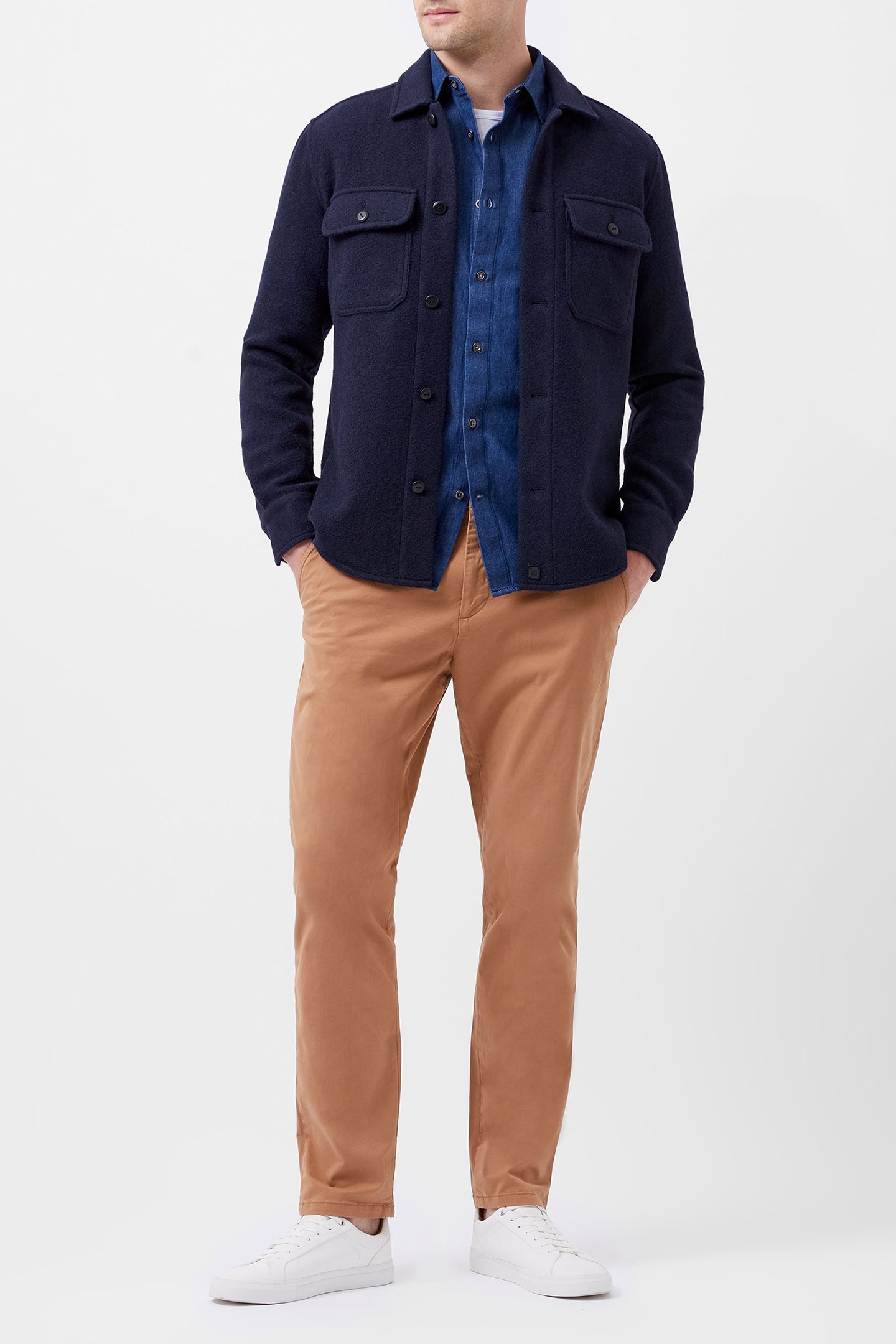 BRUSHED OVERSHIRT MARINE by French Connection
