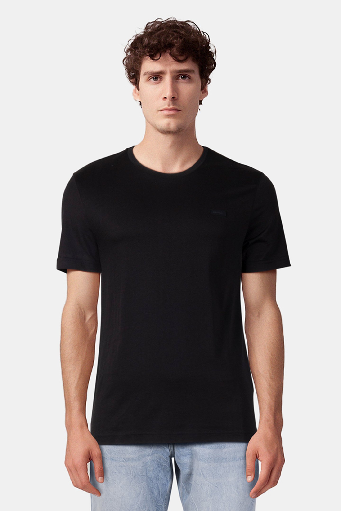 SMOOTH COTTON T-SHIR CK BLACK by Calvin Klein