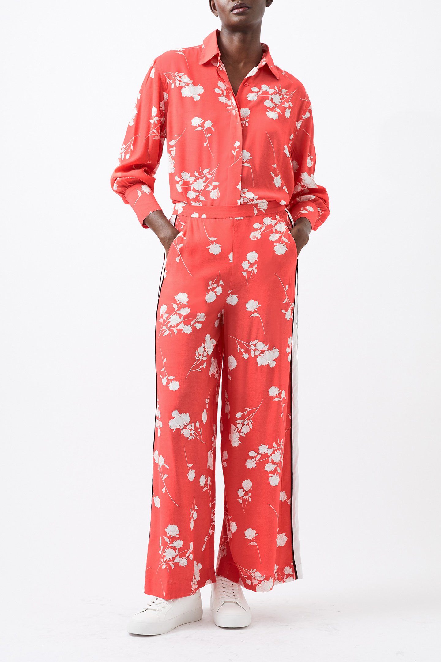 ALESSANDRA DELPHINE TROUSER C RED/WHITE/BLACK ST by French Connection
