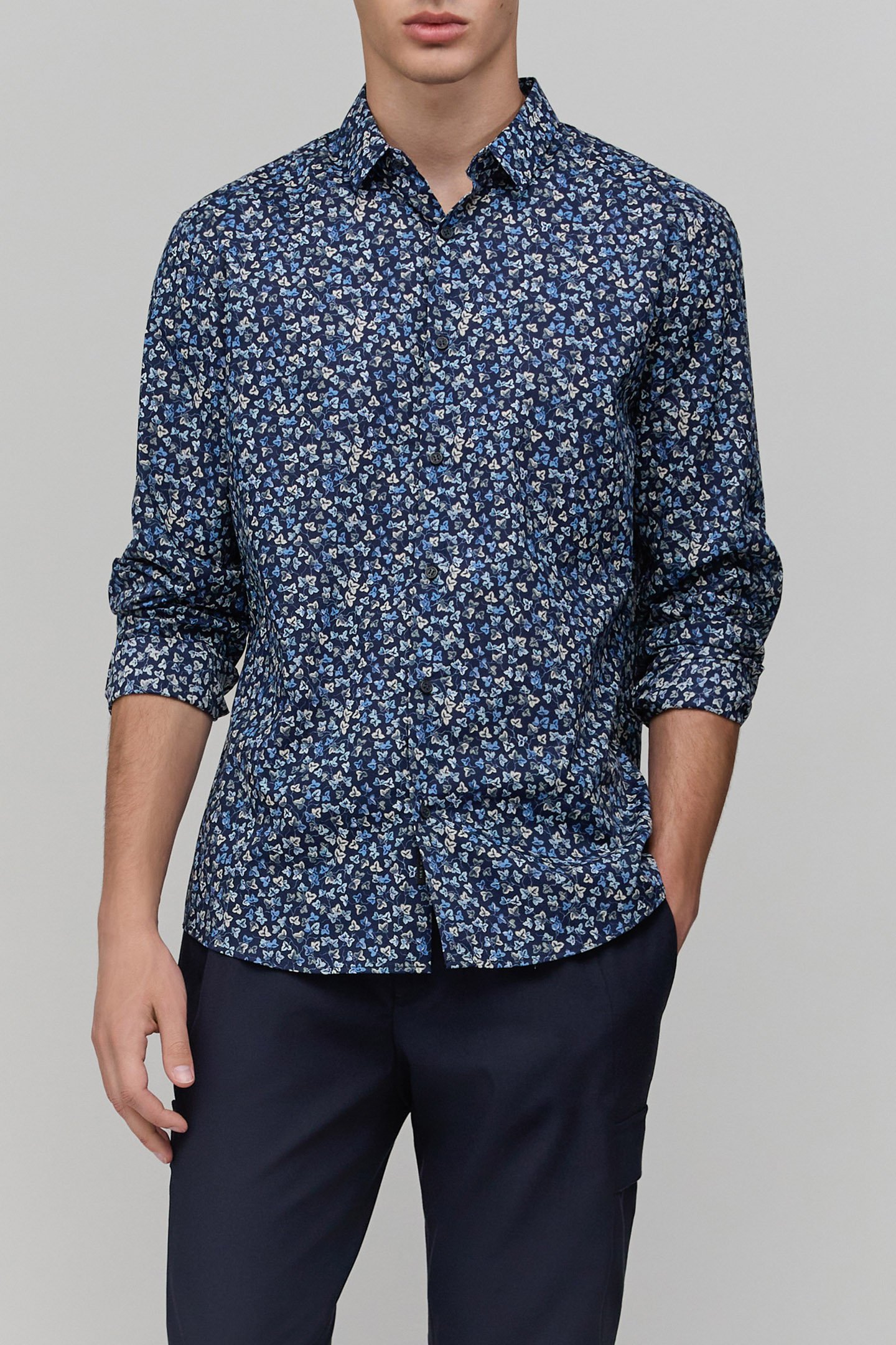 SLIM INDIGO SHIRT LIBERTY IVY FABRIC 1