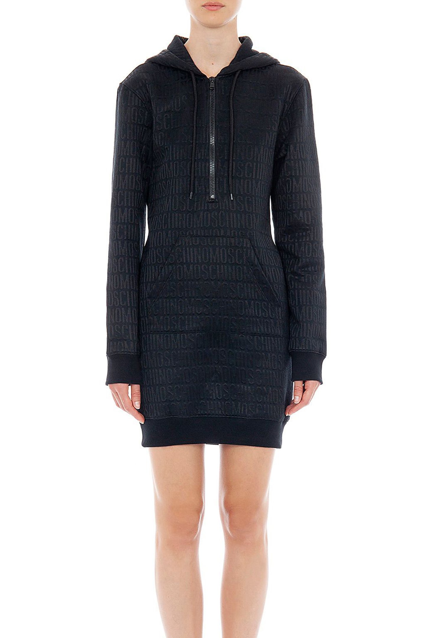 ALLOVER LOGO SWEAT DRESS BLACK 1