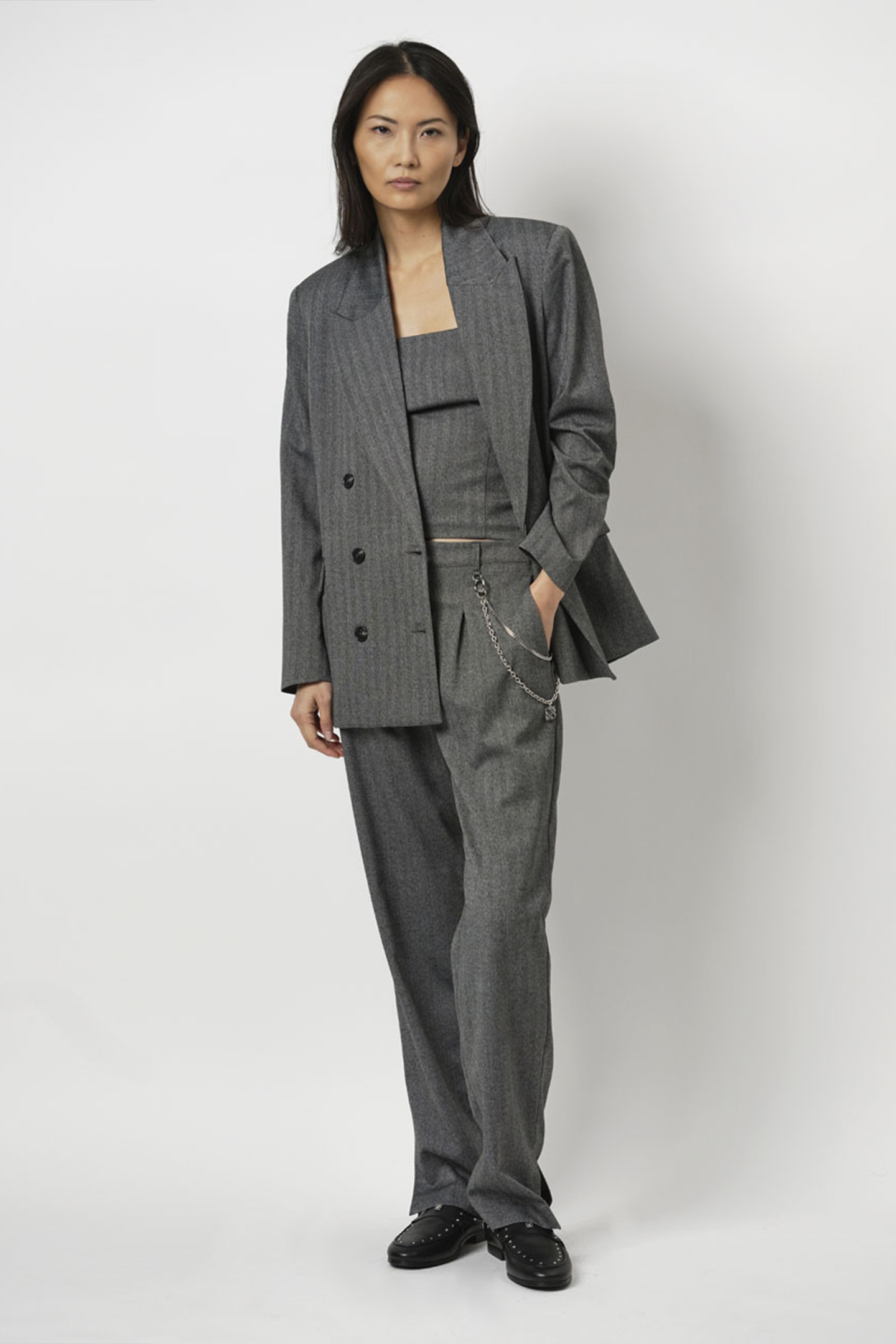 DANIQUE HERRINGBONE BUSTIER GRAPHITE 3