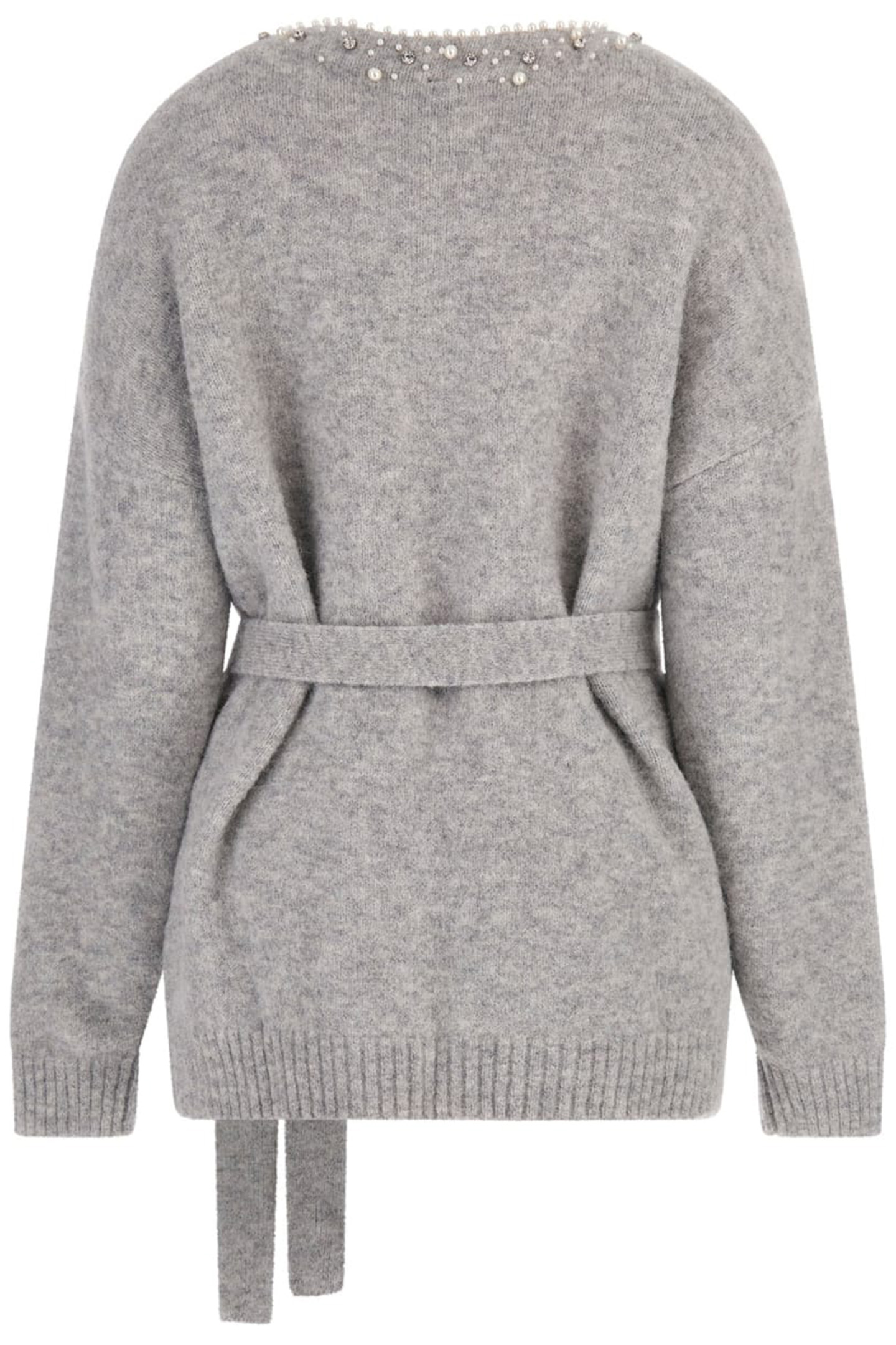 SIBILLA BELTED CARDI LIGHT STONE HEATHER 5