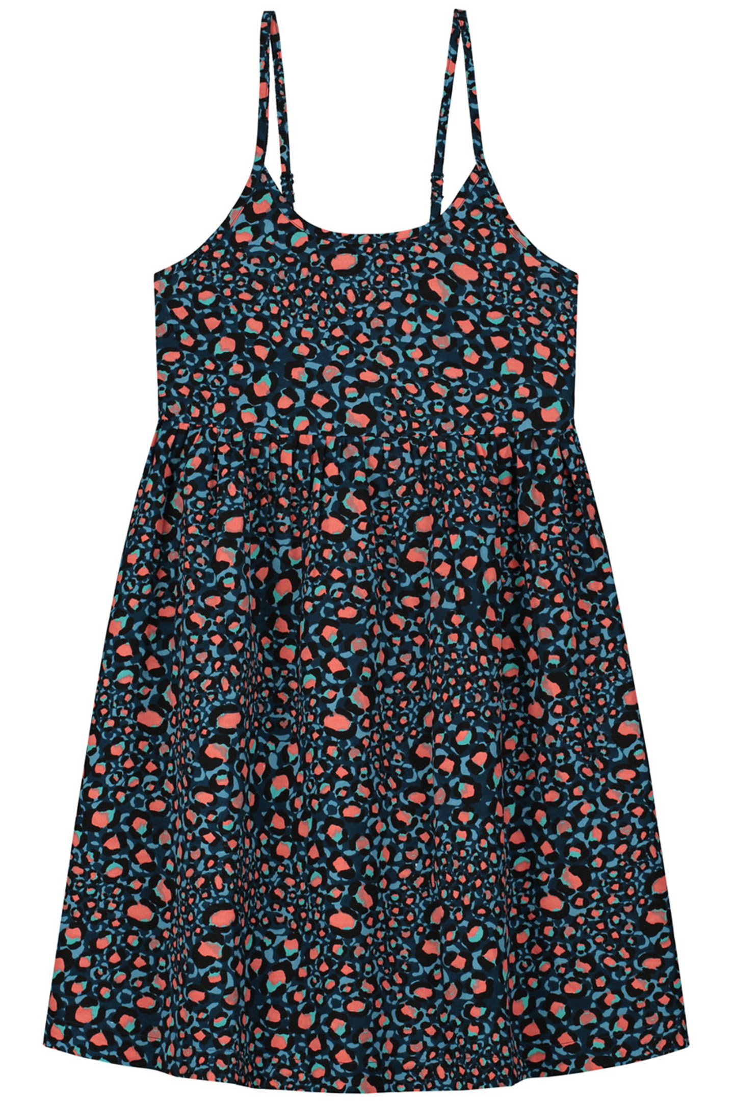 GIRLS LEOPARD SPOT SEVILLE DRESS POSEIDON BLUE by Shiwi