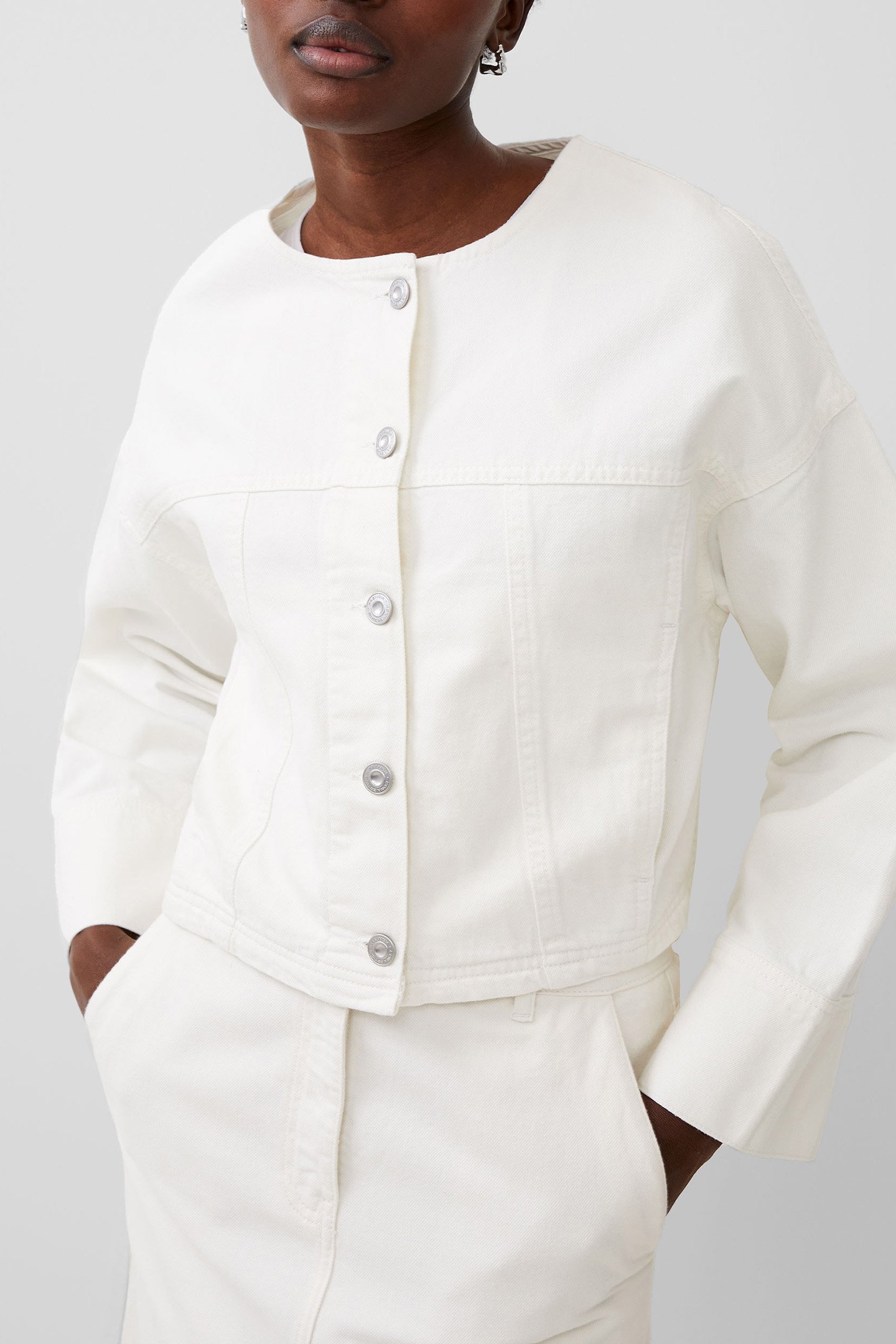 DENVER DENIM WIDE SLEEVE JKT ECRU by French Connection