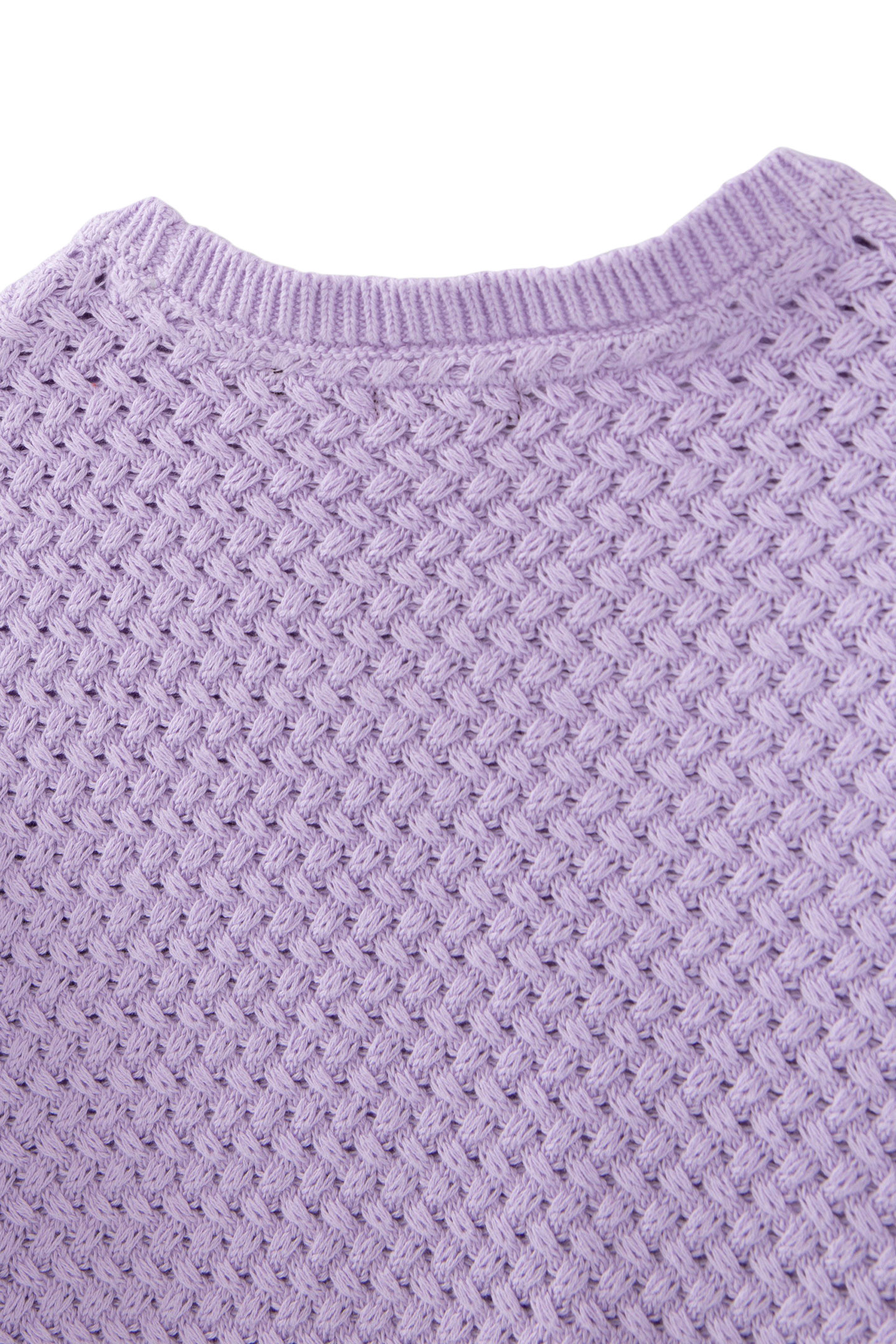 GIRLS' LILAC CROSS STITCH KNIT SWEATER 4