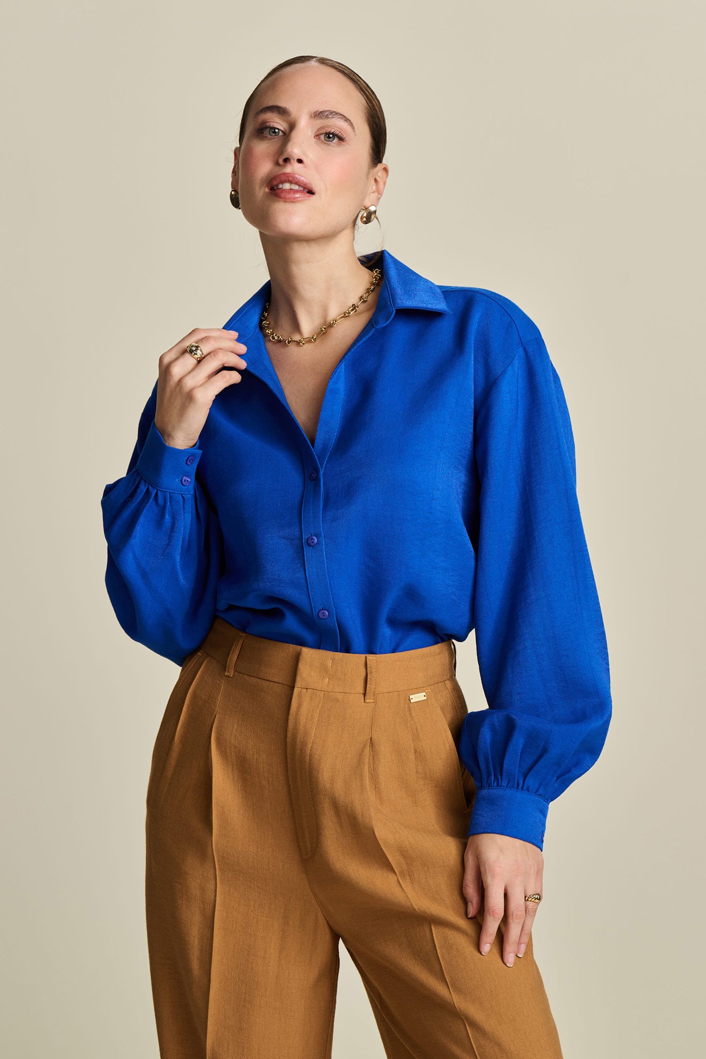 BLOUSE - VIOLET SHIMMER BLUE by POM Amsterdam