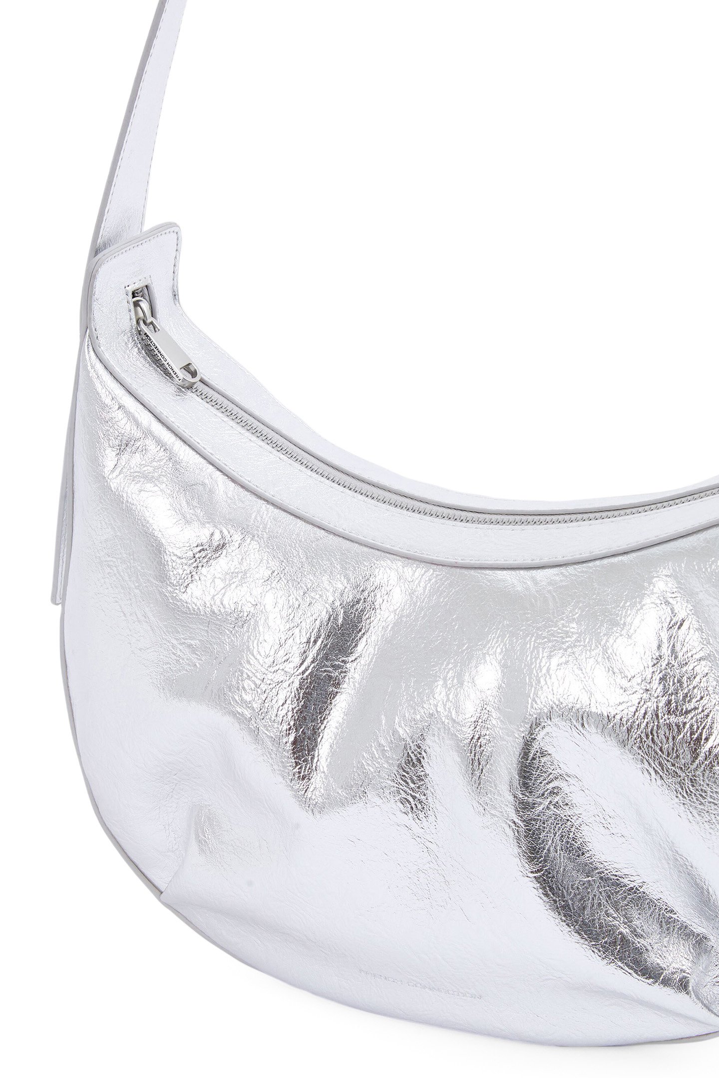 LARGE CROSS BODY BAG METALLIC SILVER 4