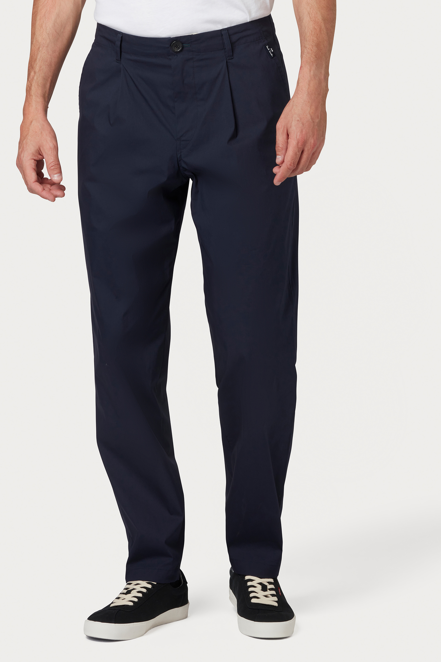 MENS TAPERED FIT PLEAT TROUSER VERY DARK NAVY 1
