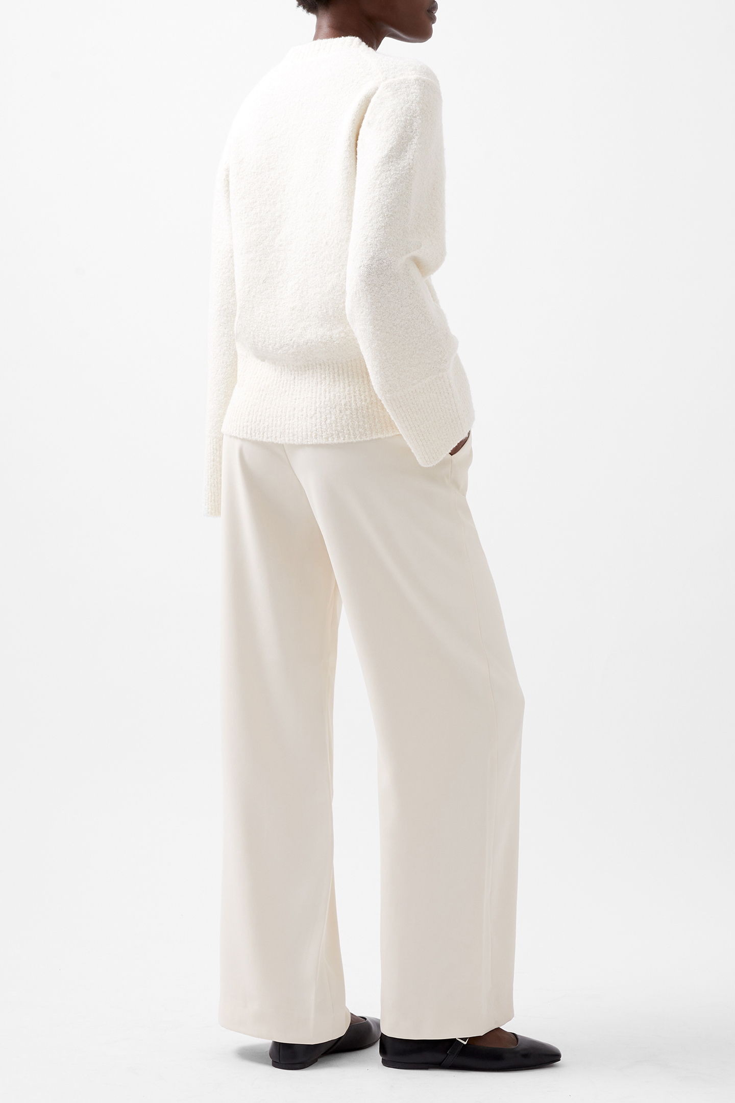 MELISSA BOUCLE V NK LS JUMPER PORCELAIN CREAM 3