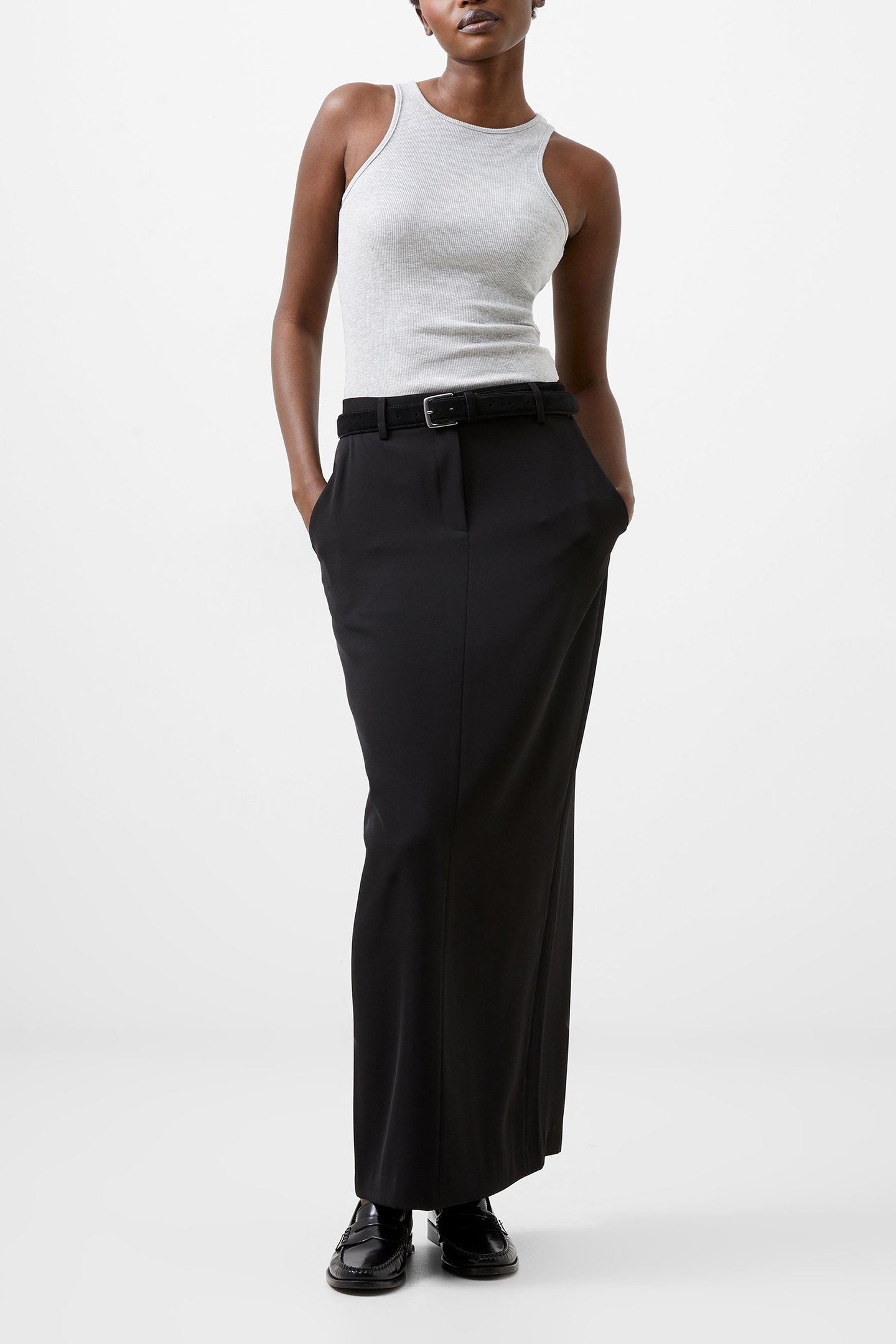 HARRIE SUITING MIDI SKIRT BLACKOUT by French Connection