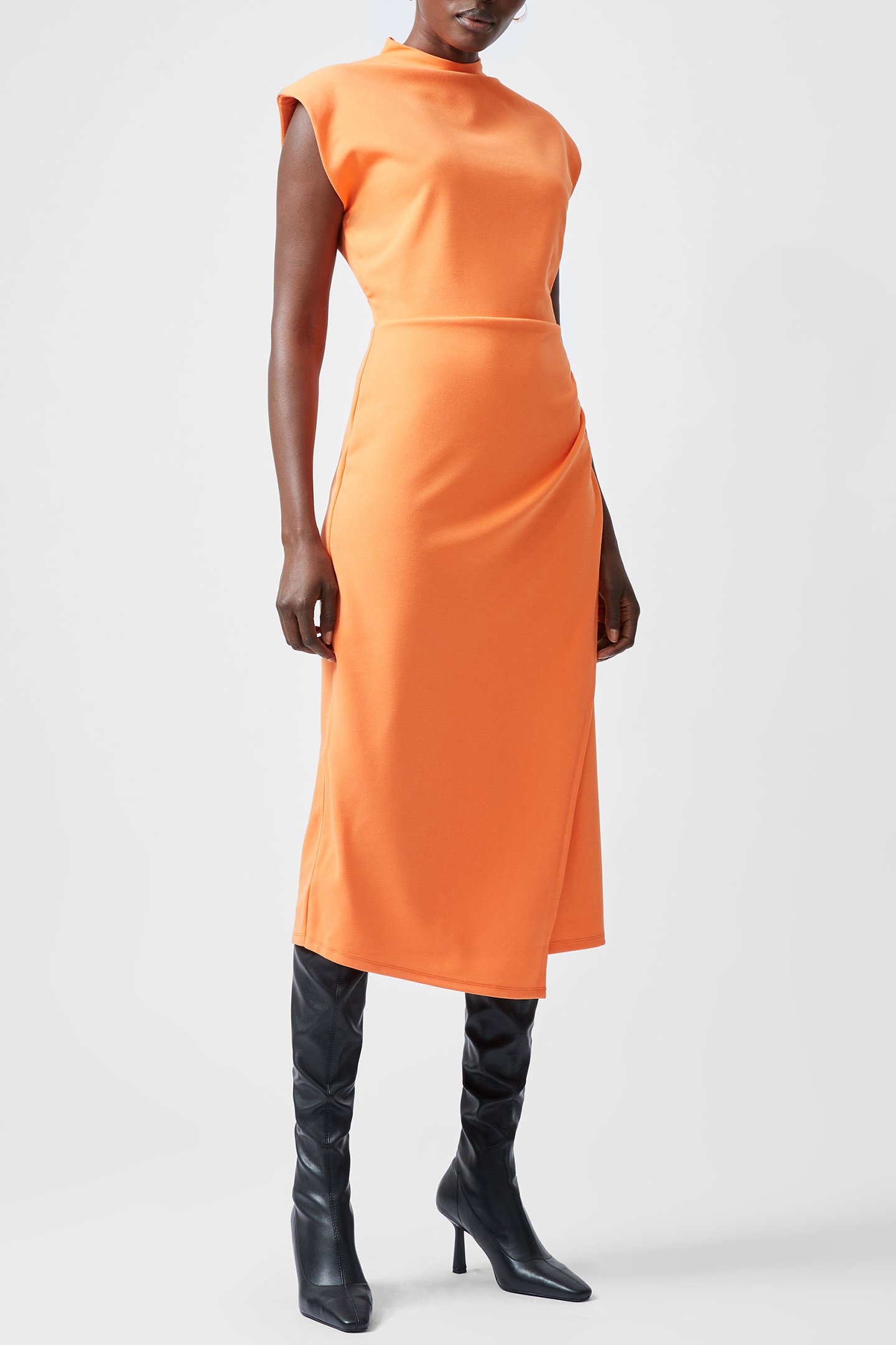 ZION TEXTURED JERSEY DRESS CORAL ROSE by French Connection