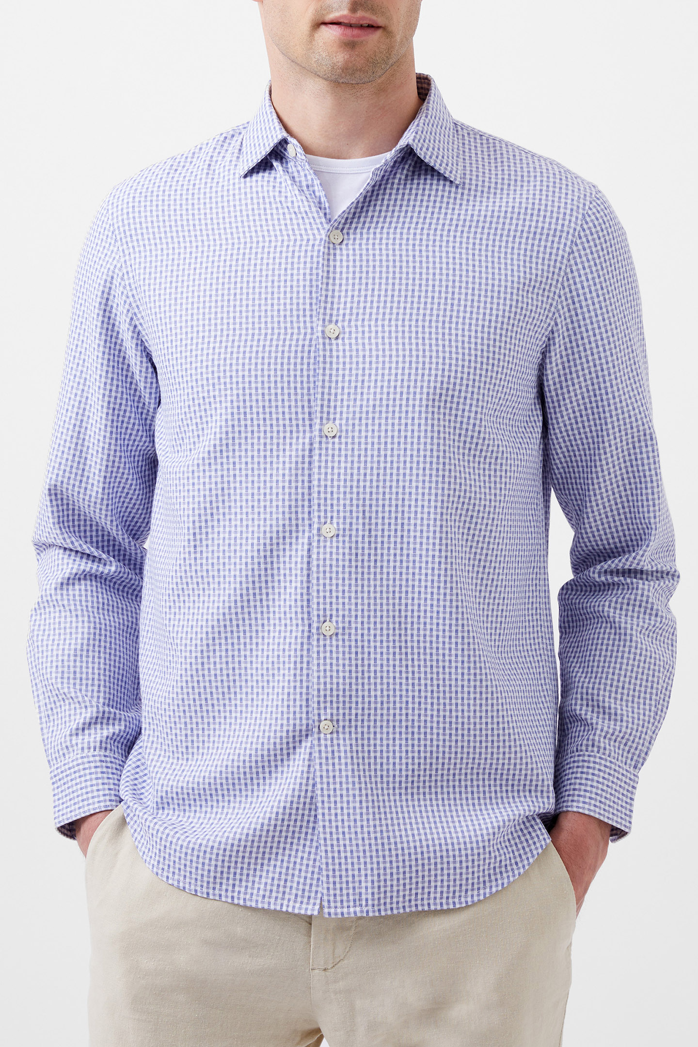 REGULAR FIT/CLASSIC COLLAR BLUE CHECK by French Connection