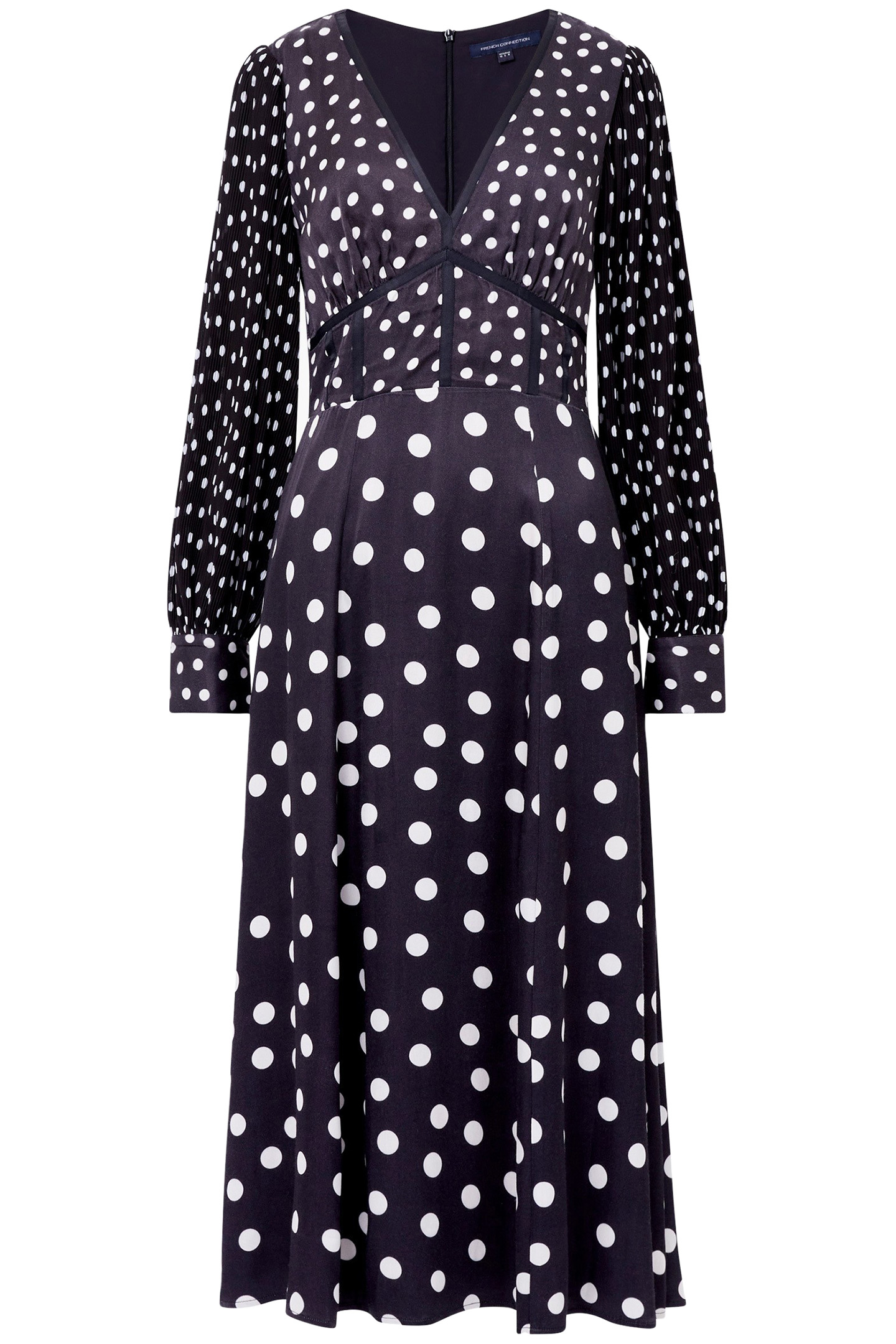 POLKA DOT CANDICE SATIN DRESS BLACK/WHITE 3