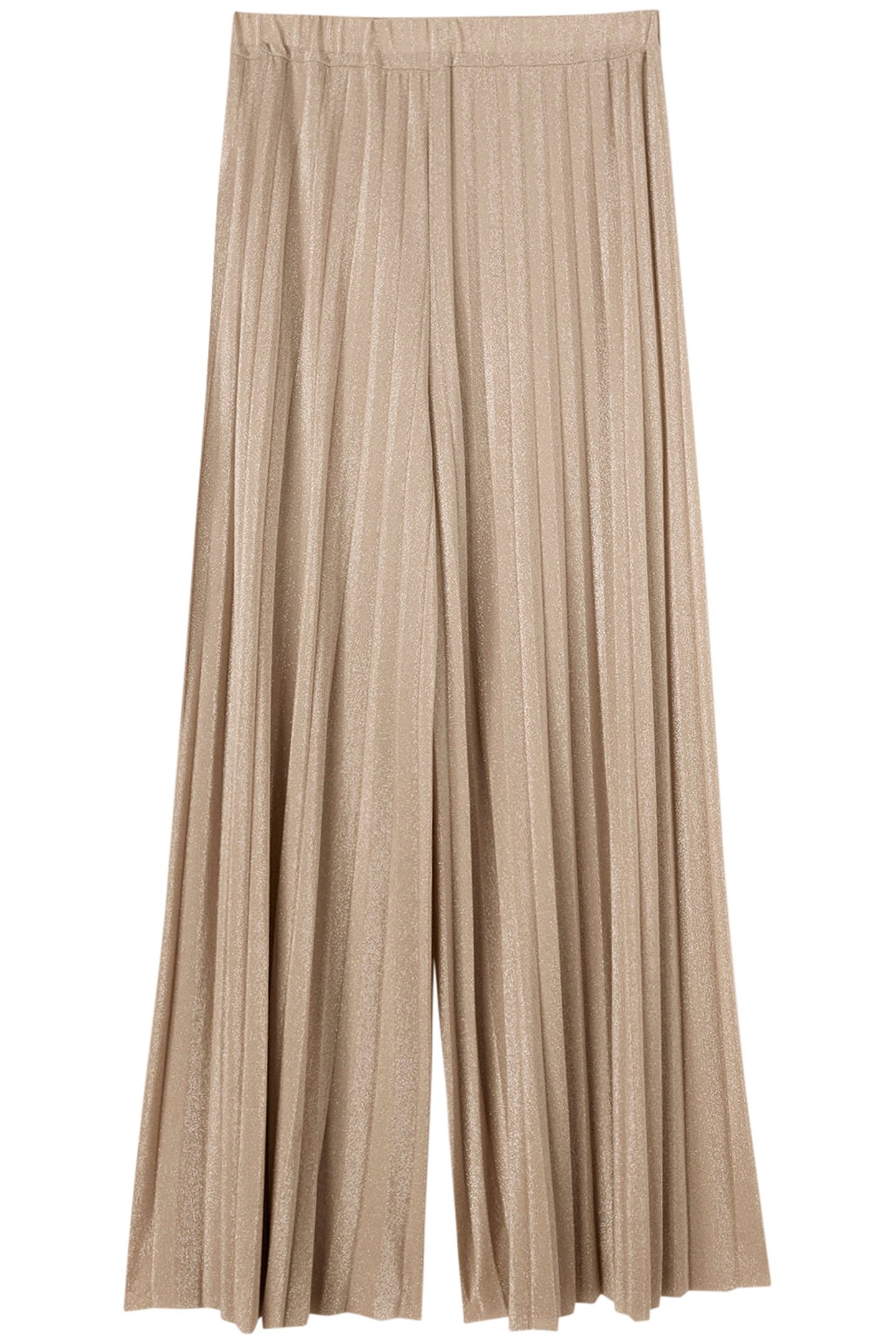 LUREX JERSEY PLEATED TROUSERS BEIGE 4