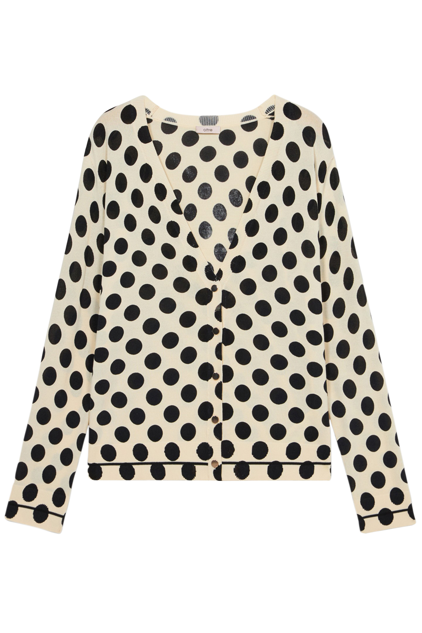 POLKA DOT PRINT CARDIGAN WHITE 3