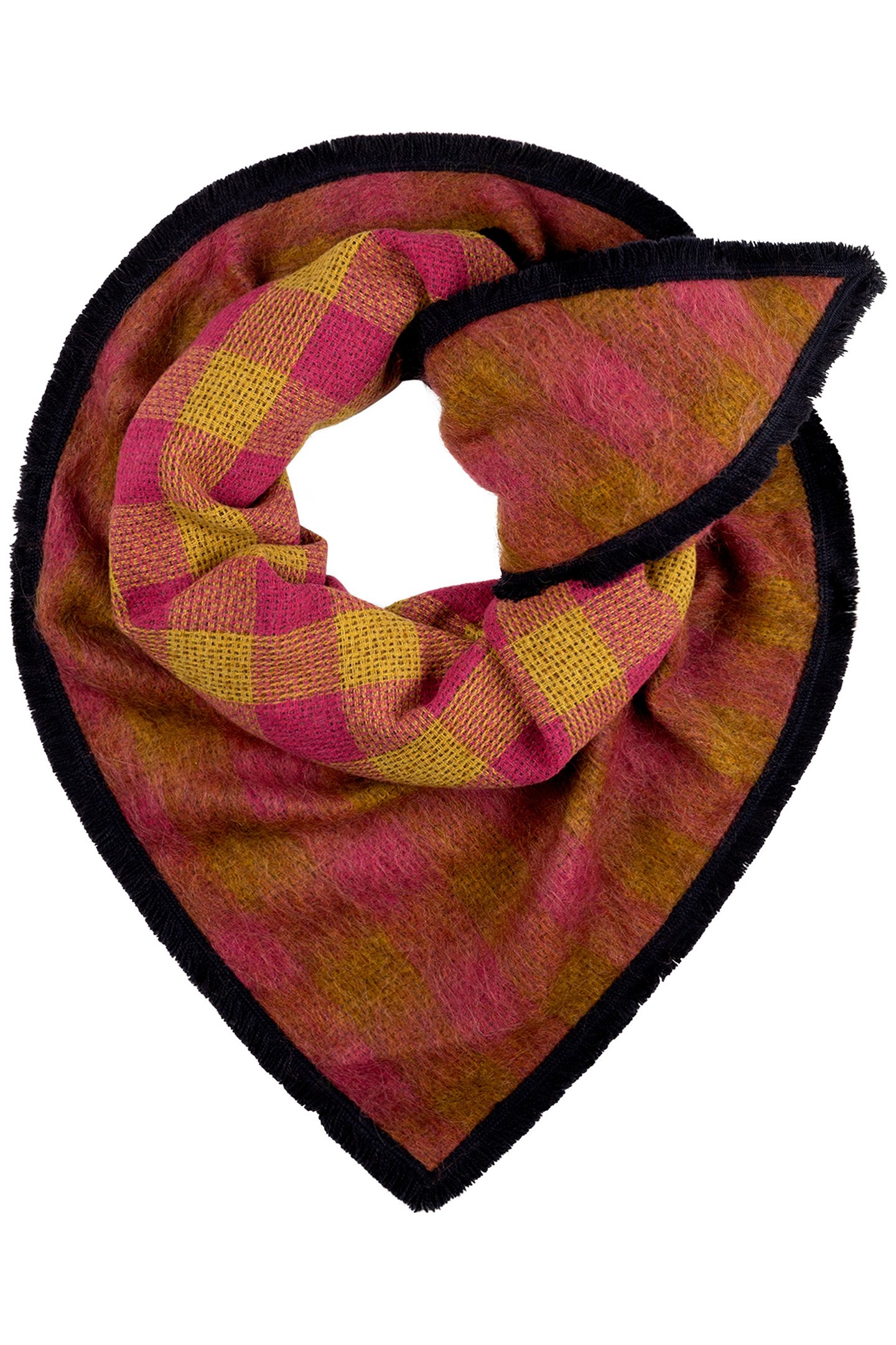 SHAWL - CHECKS PINK BROWN by POM Amsterdam