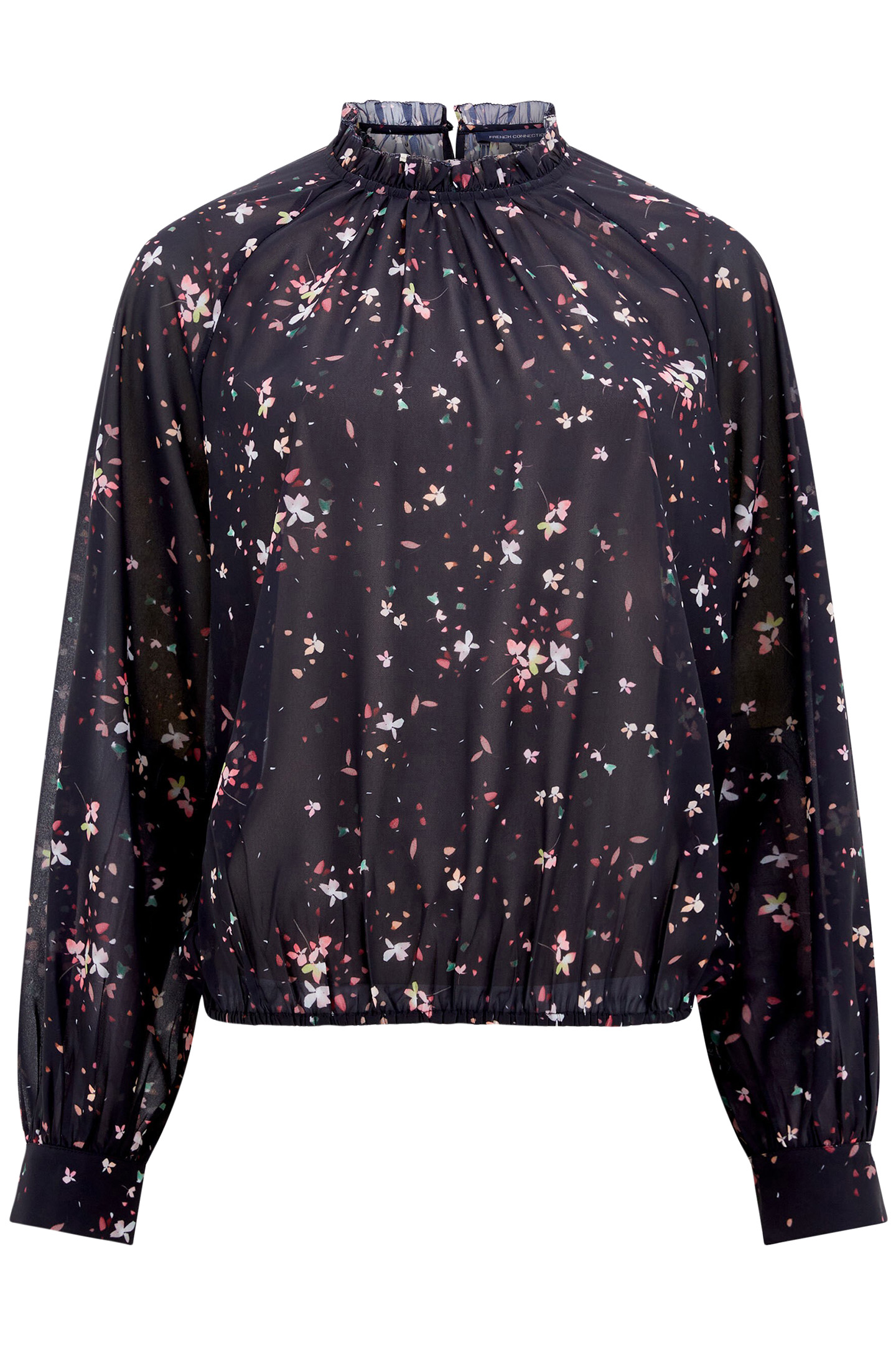 CARINA GEORGETTE HIGH NECK TOP BLACKOUT MULTI 3