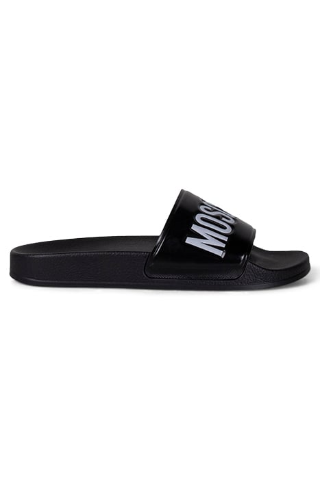 BLACK POOL SLIDES BLACK by Moschino