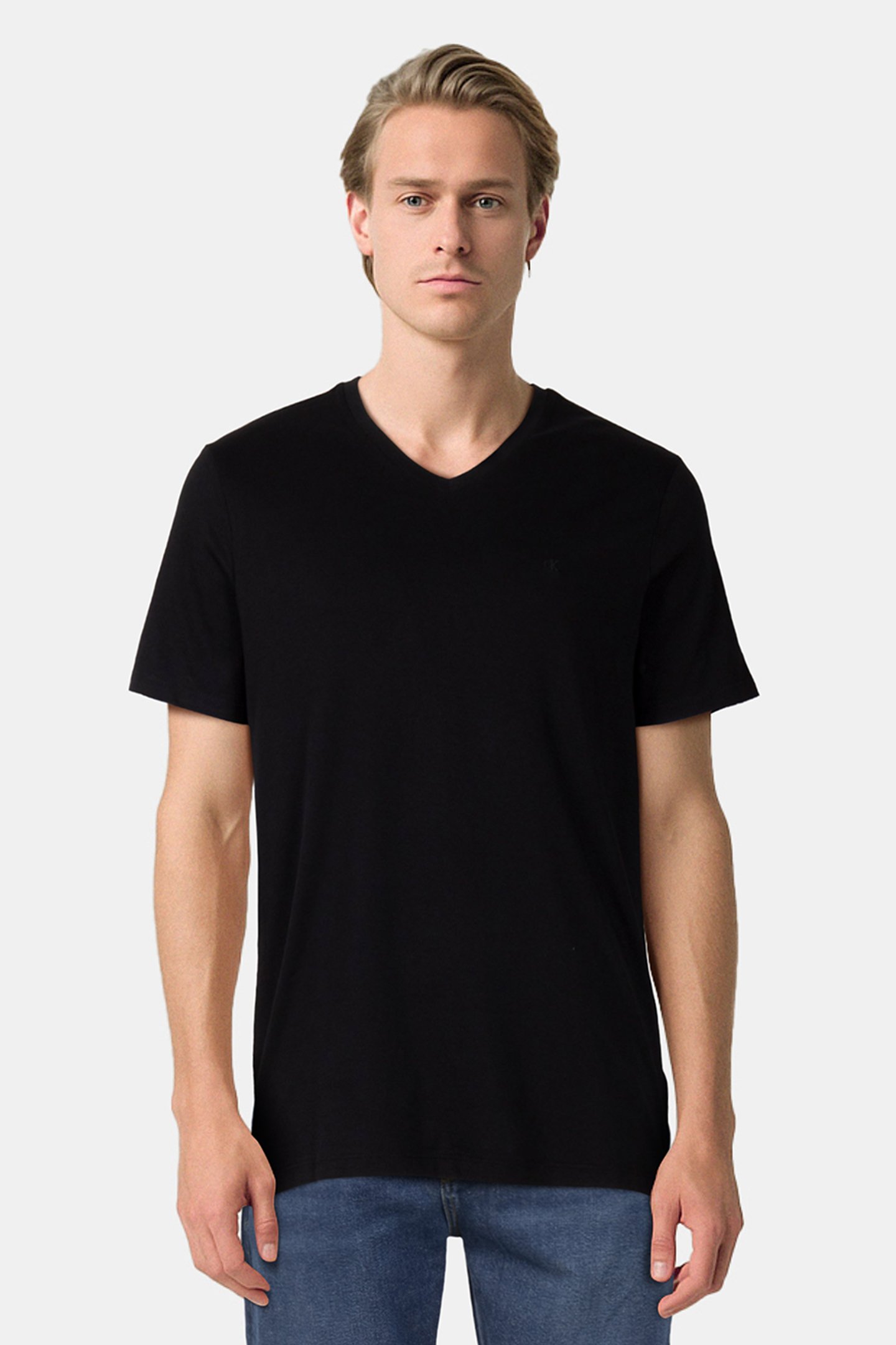 SS SMOOTH CTTN SOLID BLACK by Calvin Klein