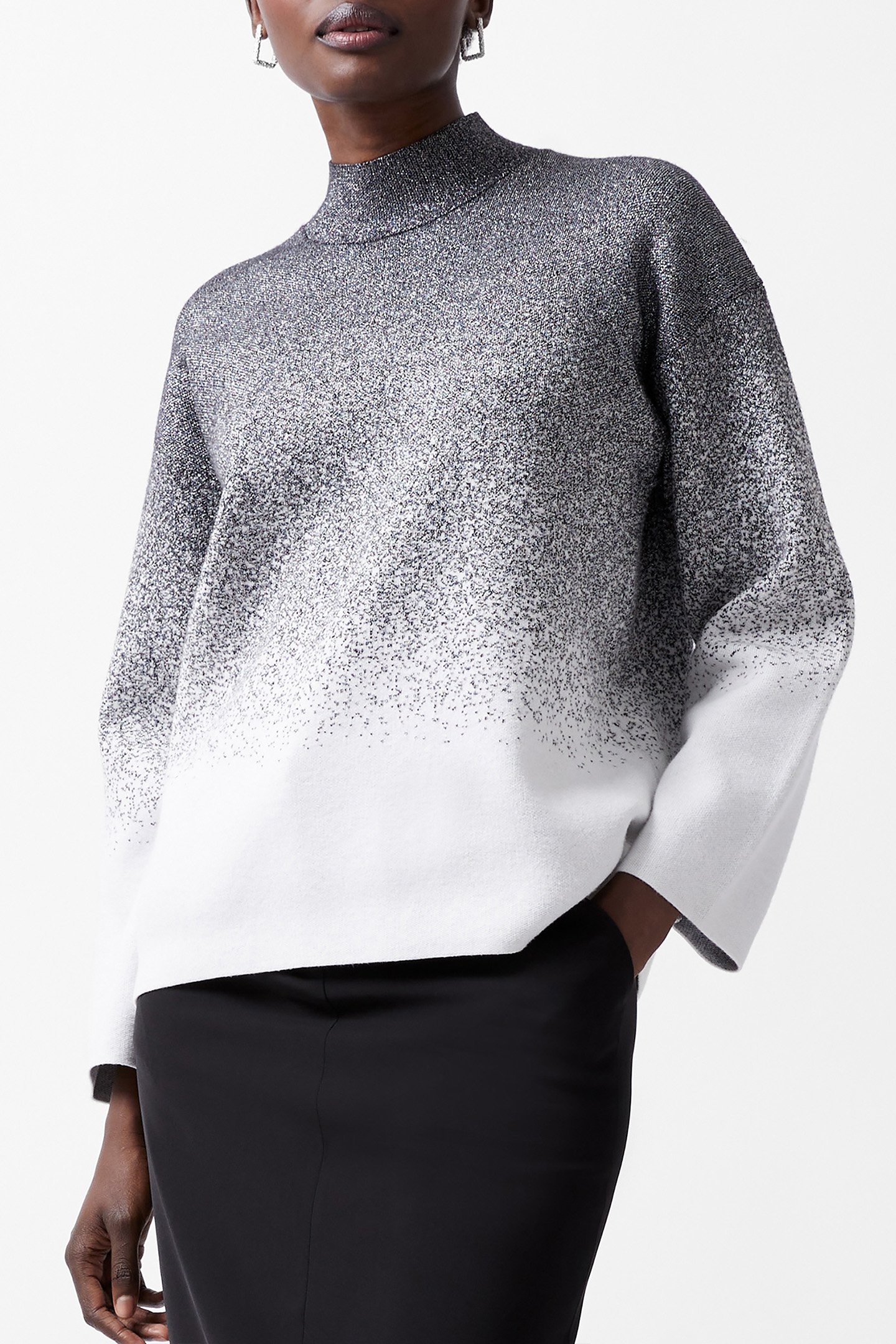 KDAY GRADIENT LS JUMPER BLACKOUT/LINEN WHITE by French Connection