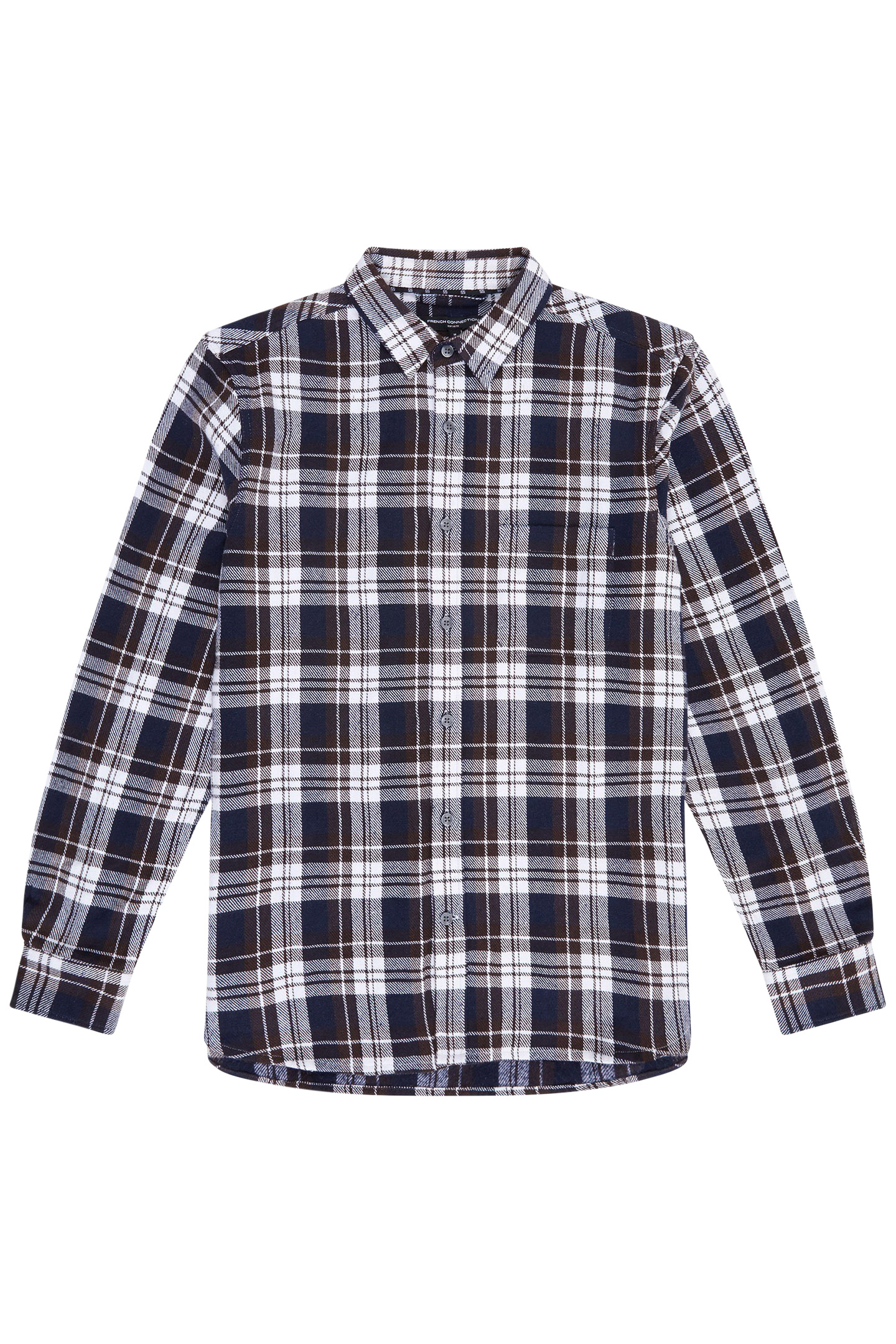 UNBRUSHED FLANNEL CHECK SHIRT NAVY CHECK 4