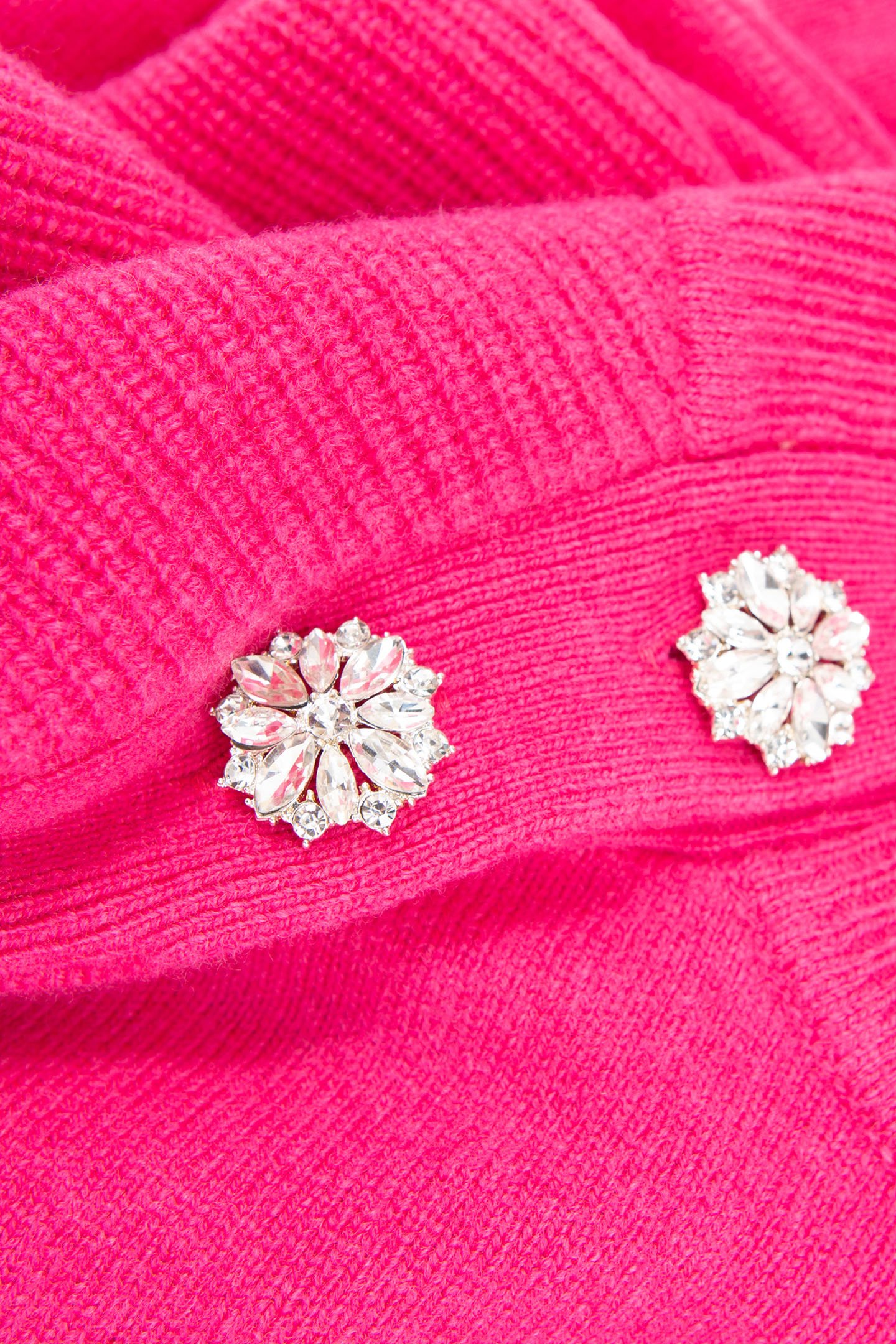 PINK KNITTED SWEATER WITH JEWELLED BUTTONS 7