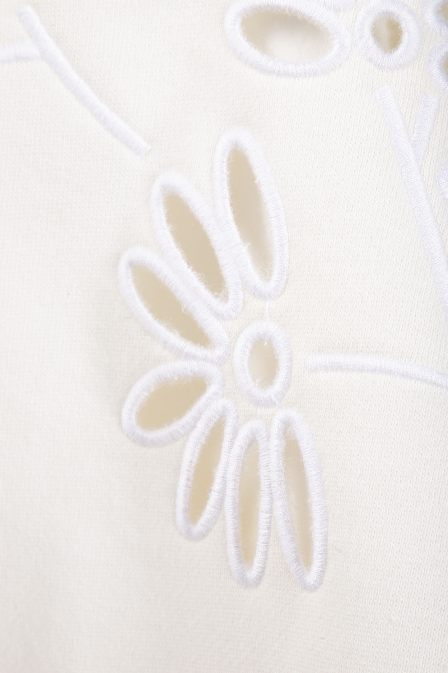 LEO RAW CUT CREW H125 WMNS PLACED EMB EGRET 4