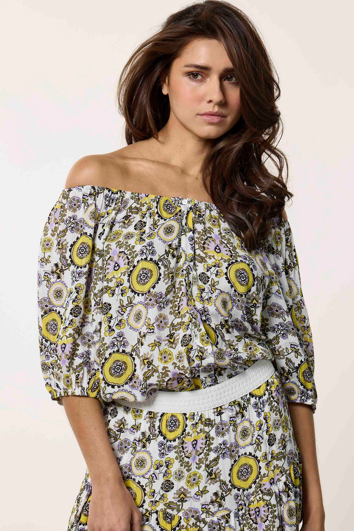 TOP WHITE ORNAMENTS PRINT WHITES by Tramontana