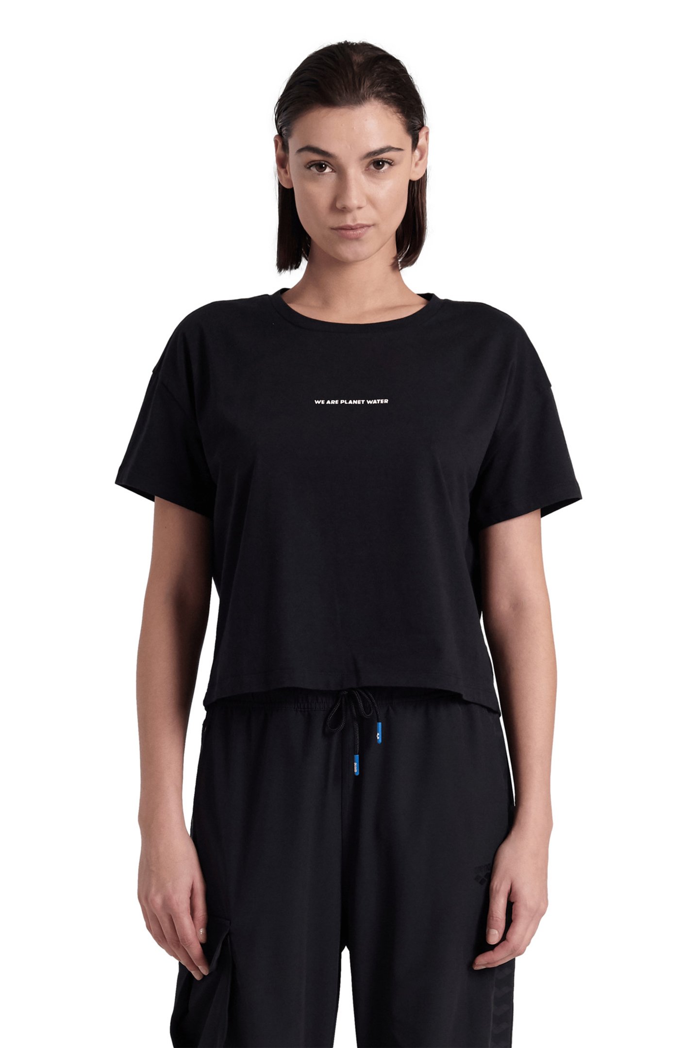 WOMEN'S ARENA CROP TEE PRINTED BLACK by Arena