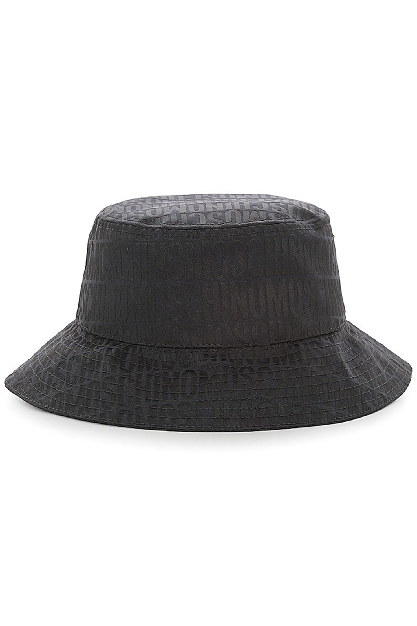 ALLOVER LOGO NYLON BUCKET HAT BLACK 1