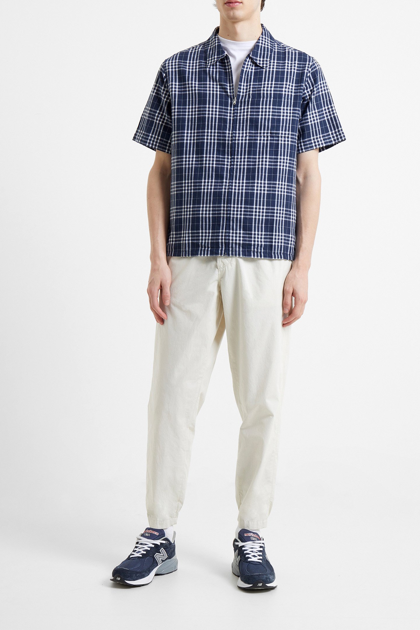PENDINE CHECK SS SHIRT MARINE MULTI by French Connection