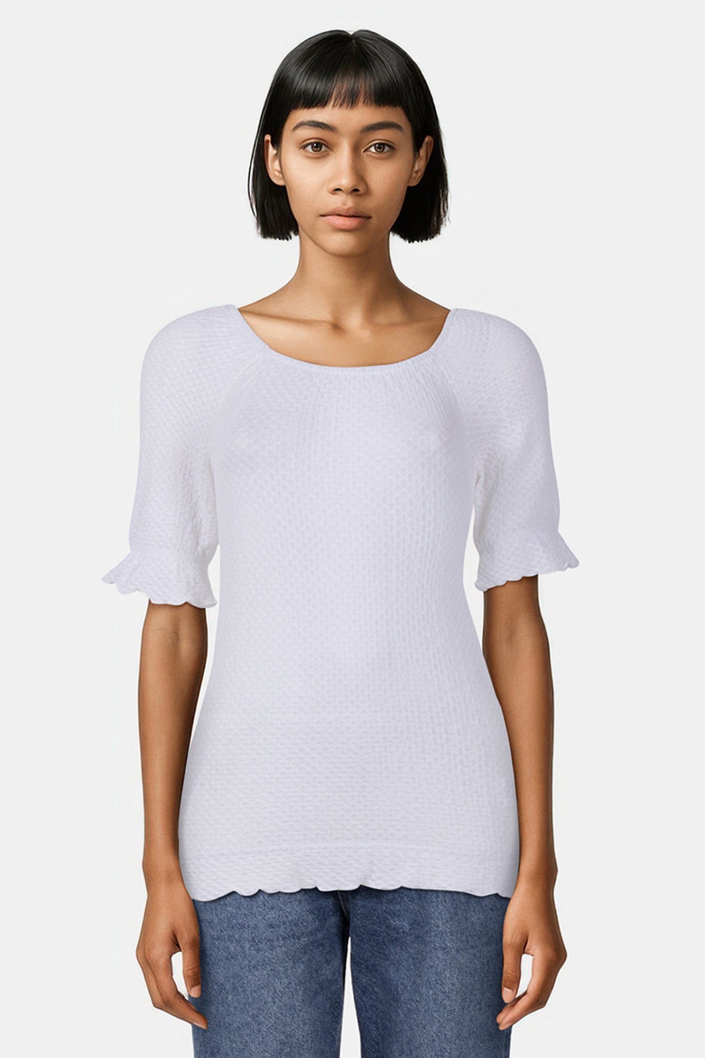 TOP CRINKLE STRETCH WHITE by Tramontana