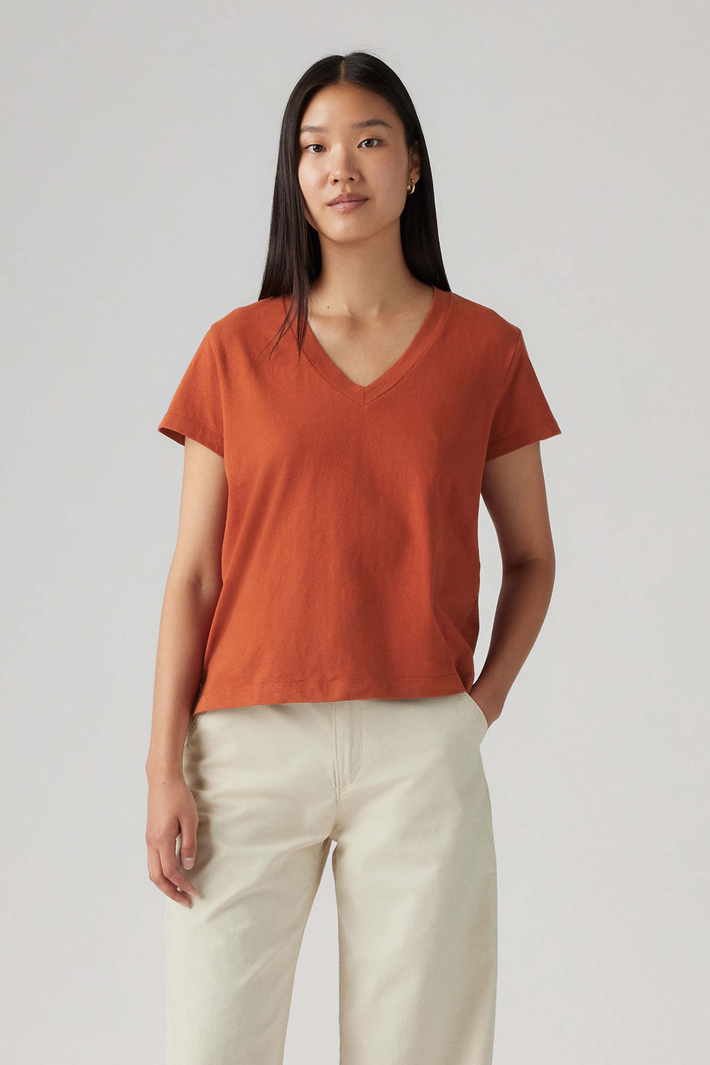 BOXY VNECK TEE PICANTE SLUB 1
