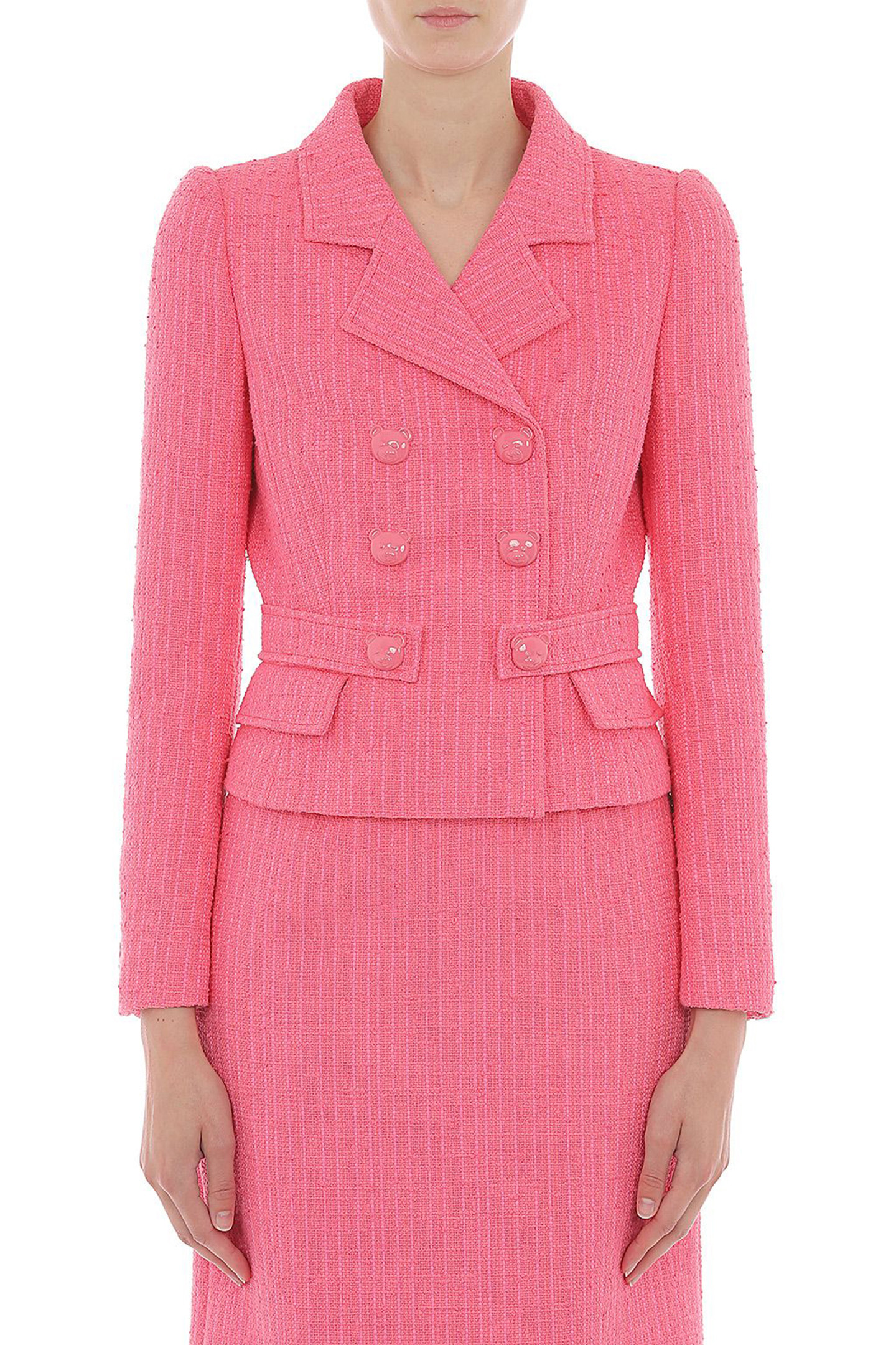 TEDDY BUTTONS TWEED JACKET PINK 1