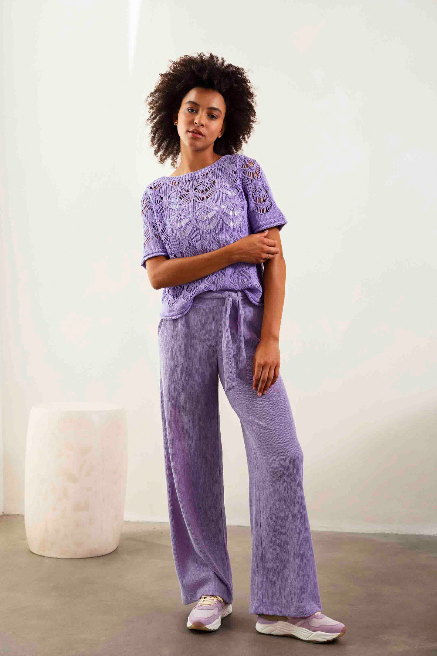JUMPER CROCHET LIGHT PURPLE by Tramontana