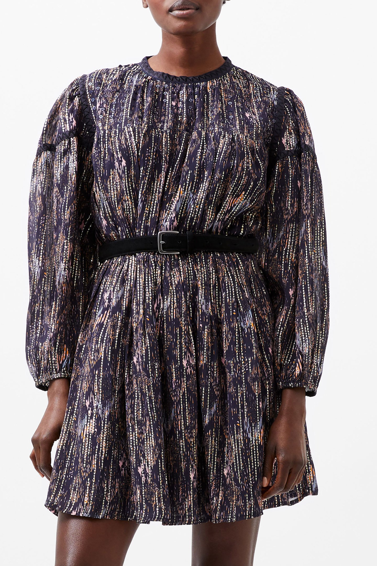 CARISSA LUREX JACQUARD MIX DRS MARINE by French Connection