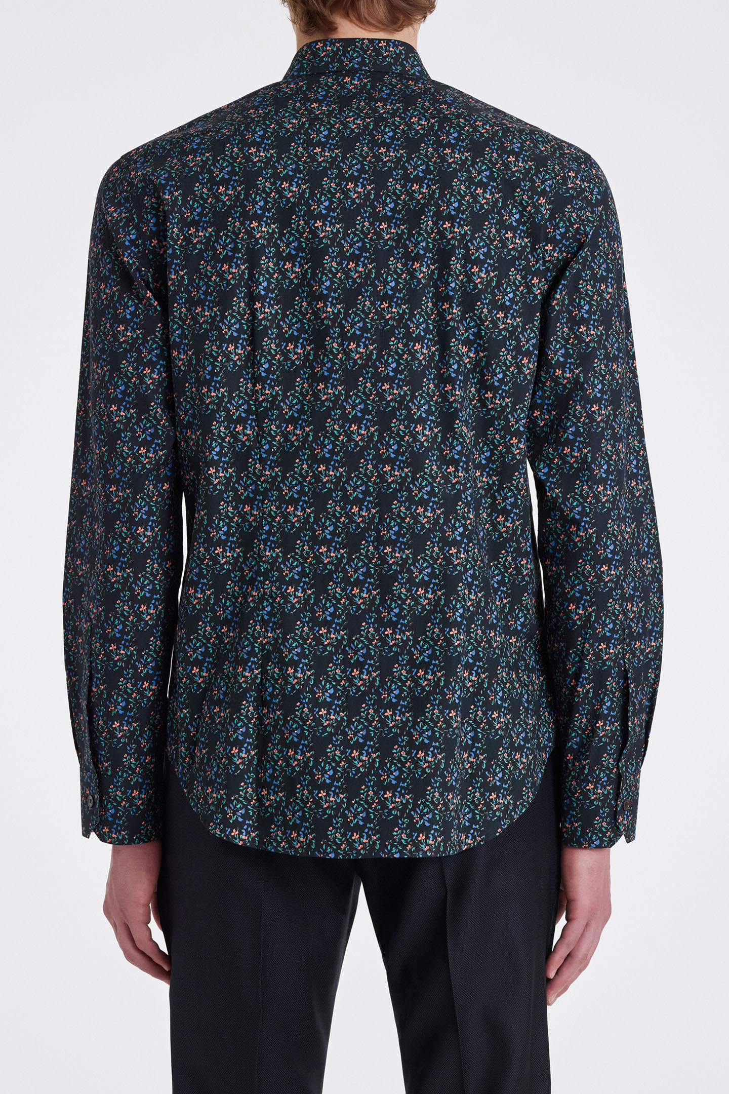 S/C SLIM FIT SHIRT NAVY 2