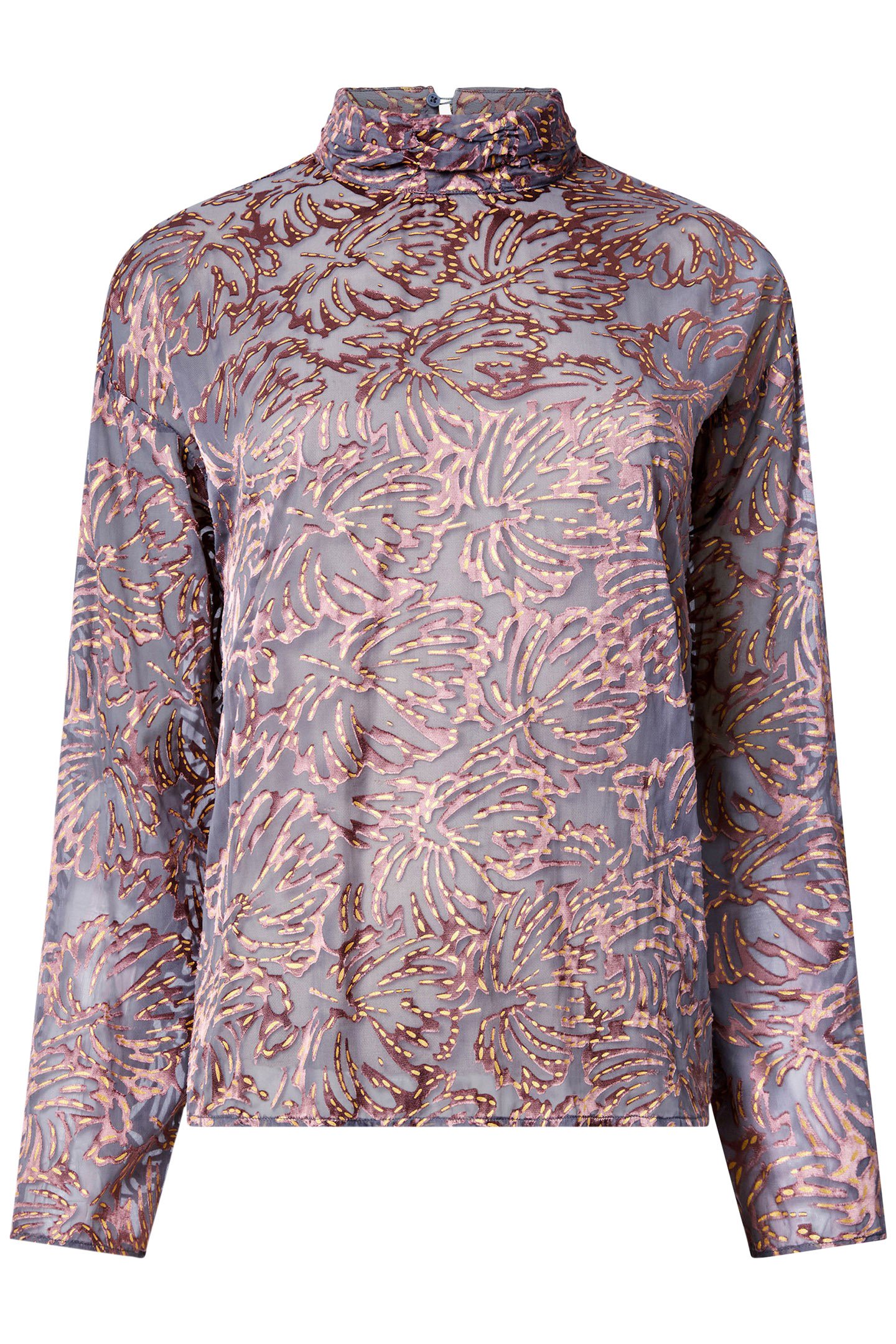BECKY BURNOUT TURTLE NECK TOP BRONZE MULTI by French Connection